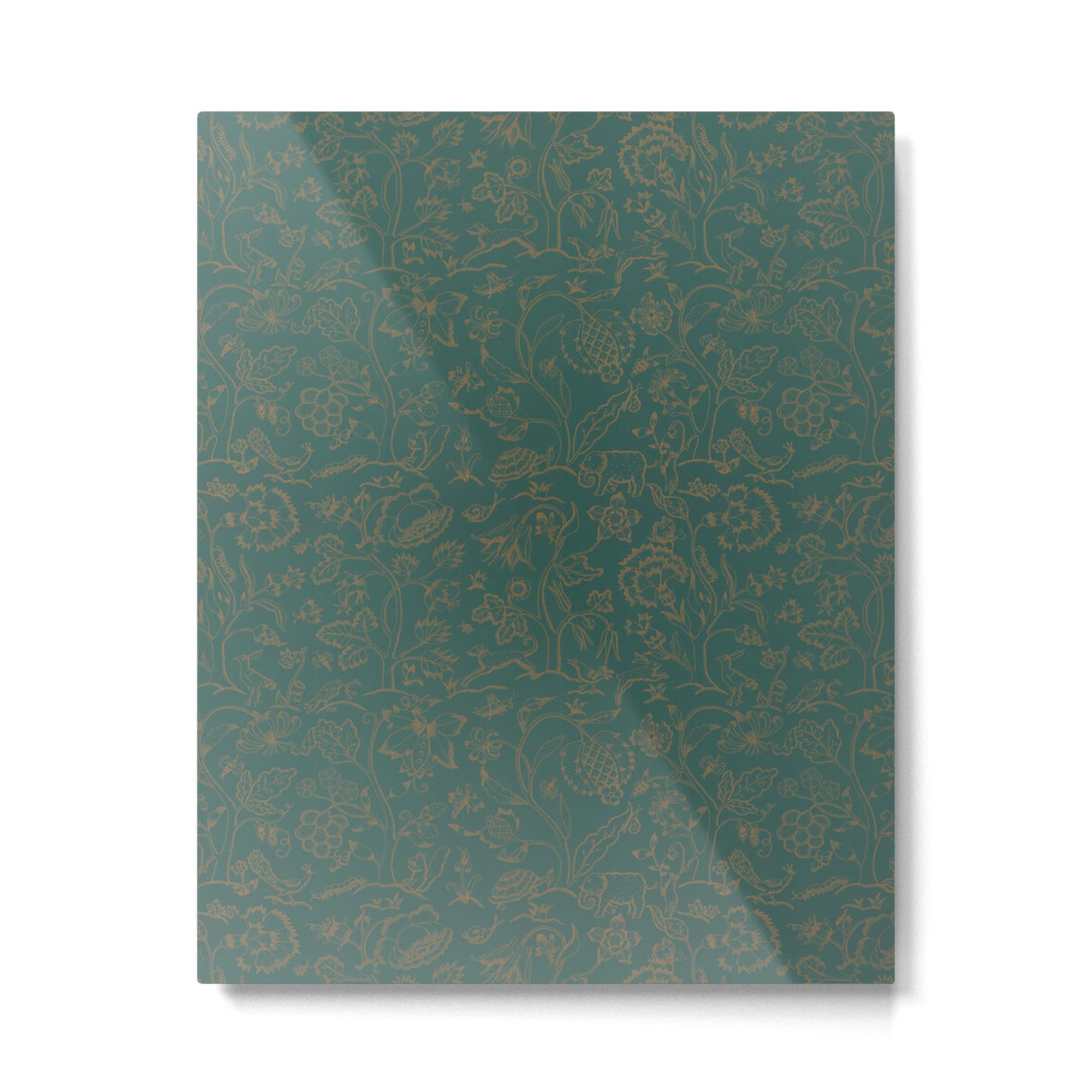 William Morris Middlemore Green Moss Gold Pattern Metal Print | TeksDecor
