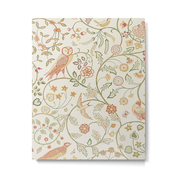 William Morris Newill Owl Art Ivory Sage Vintage Pattern  Metal Print | TeksDecor