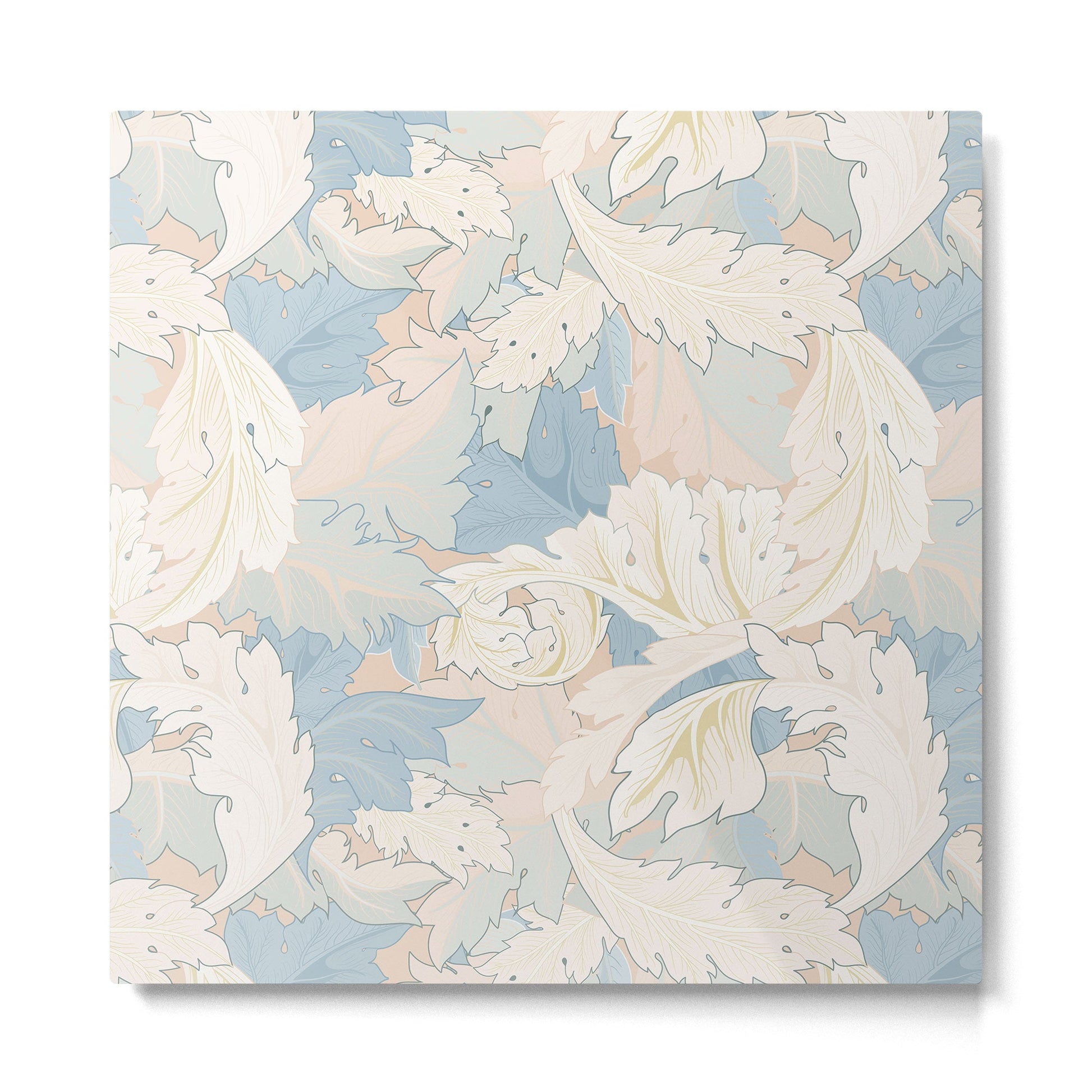 William Morris Pastel Acanthus Leaves Metal Print | TeksDecor