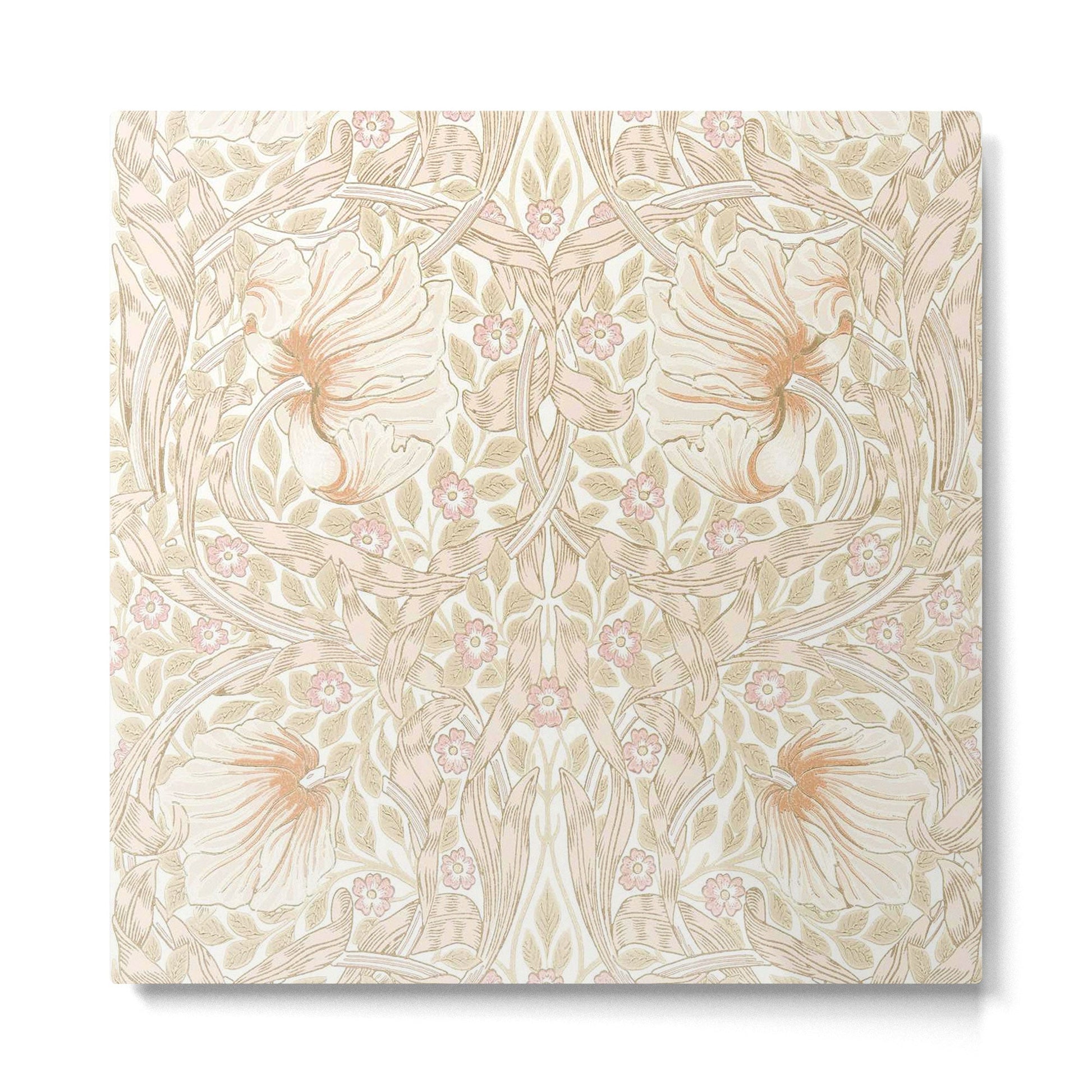 William Morris Pimpernel Pastel Peach Pink Metal Print | TeksDecor