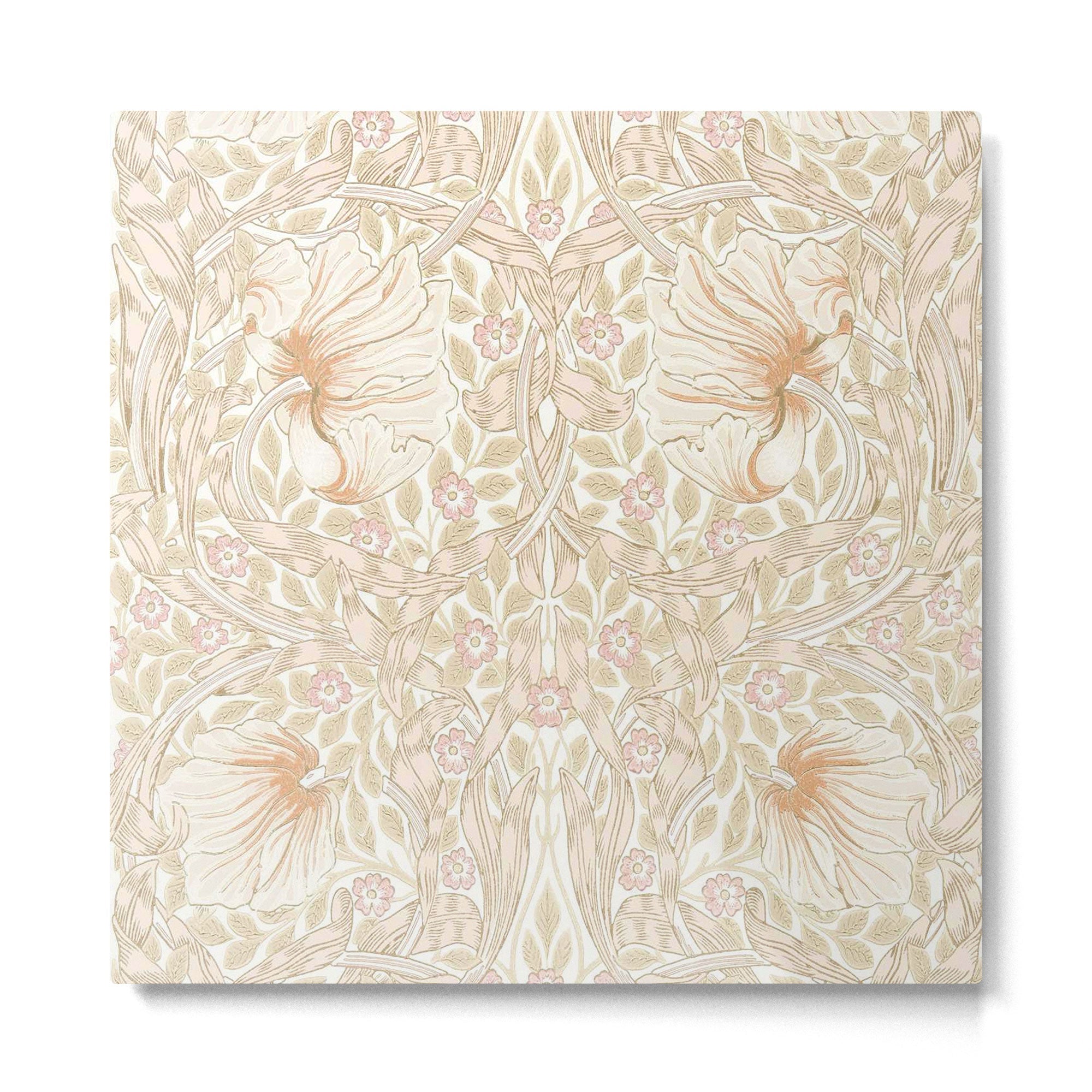 William Morris Pimpernel Pastel Peach Pink Metal Print | TeksDecor