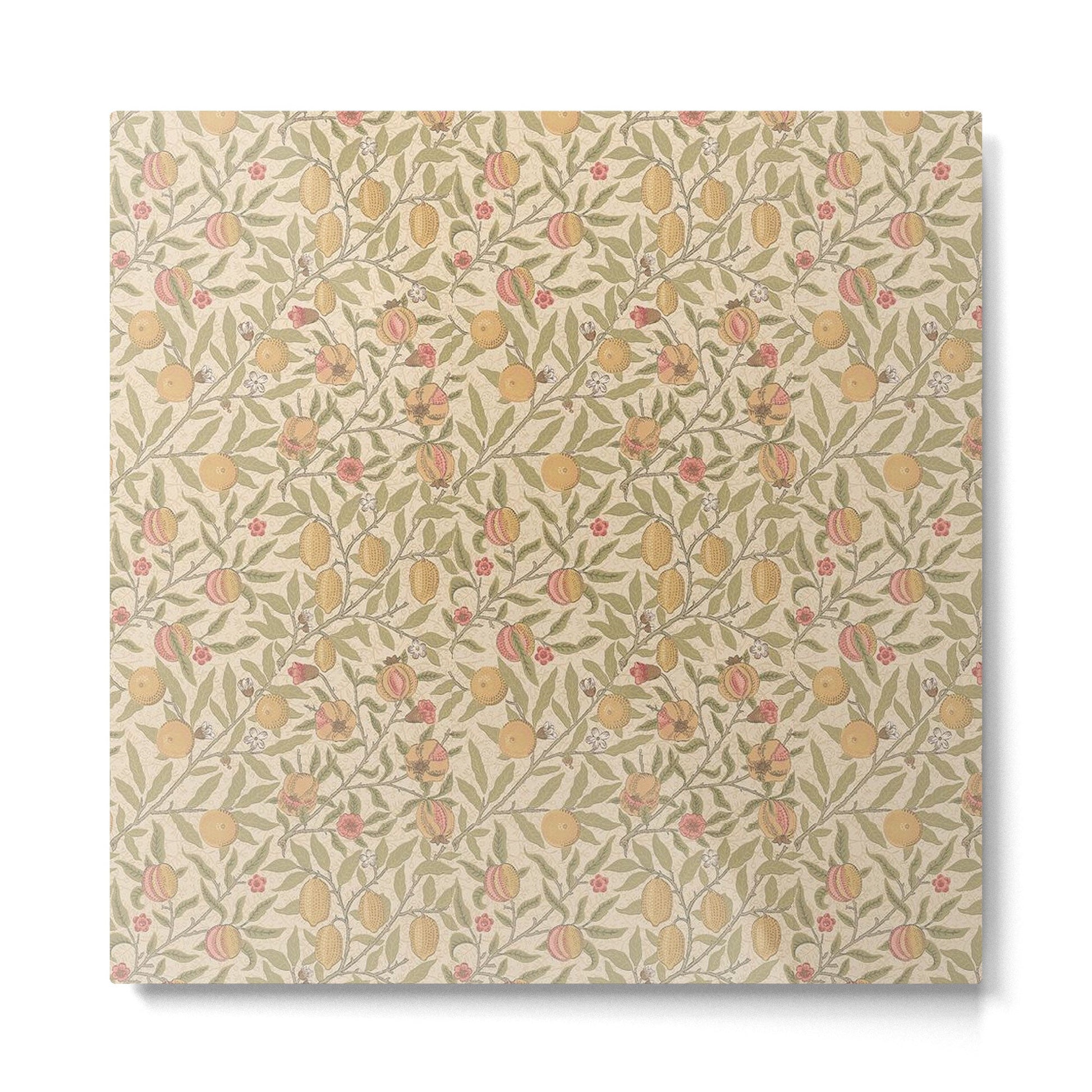 William Morris Pomegranate Fruit Limestone Artichoke Metal Print | TeksDecor