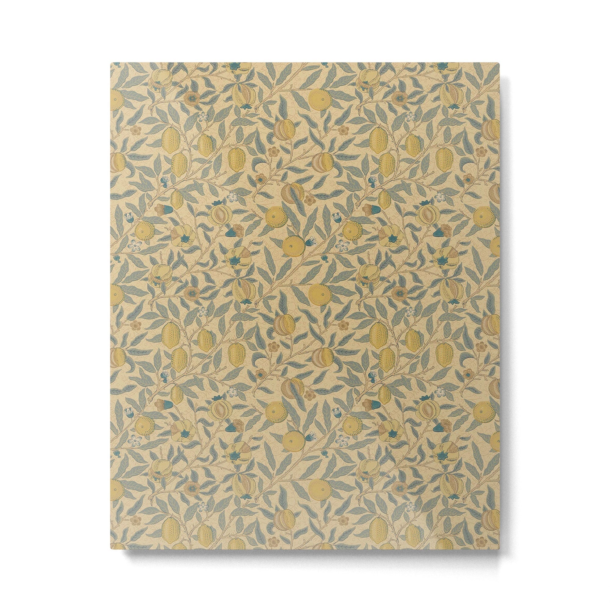 William Morris Pomegranate Fruit Blue Gold Metal Print | TeksDecor