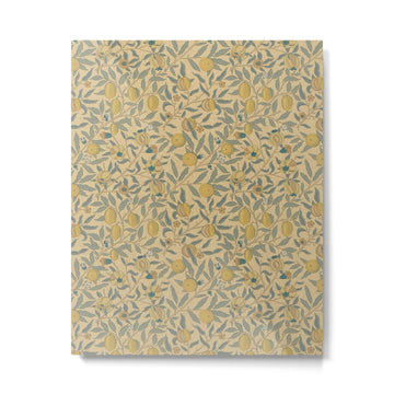 William Morris Pomegranate Fruit Blue Gold Metal Print | TeksDecor