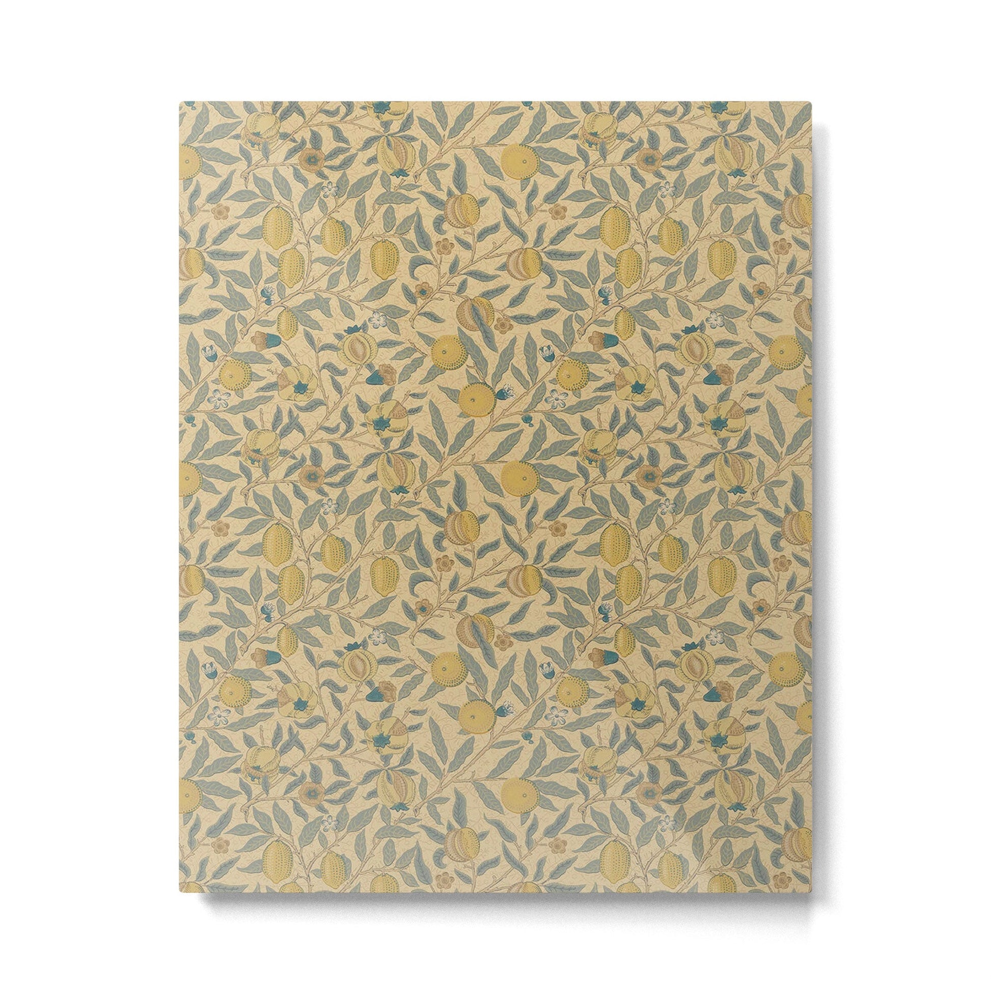 William Morris Pomegranate Fruit Blue Gold Metal Print | TeksDecor