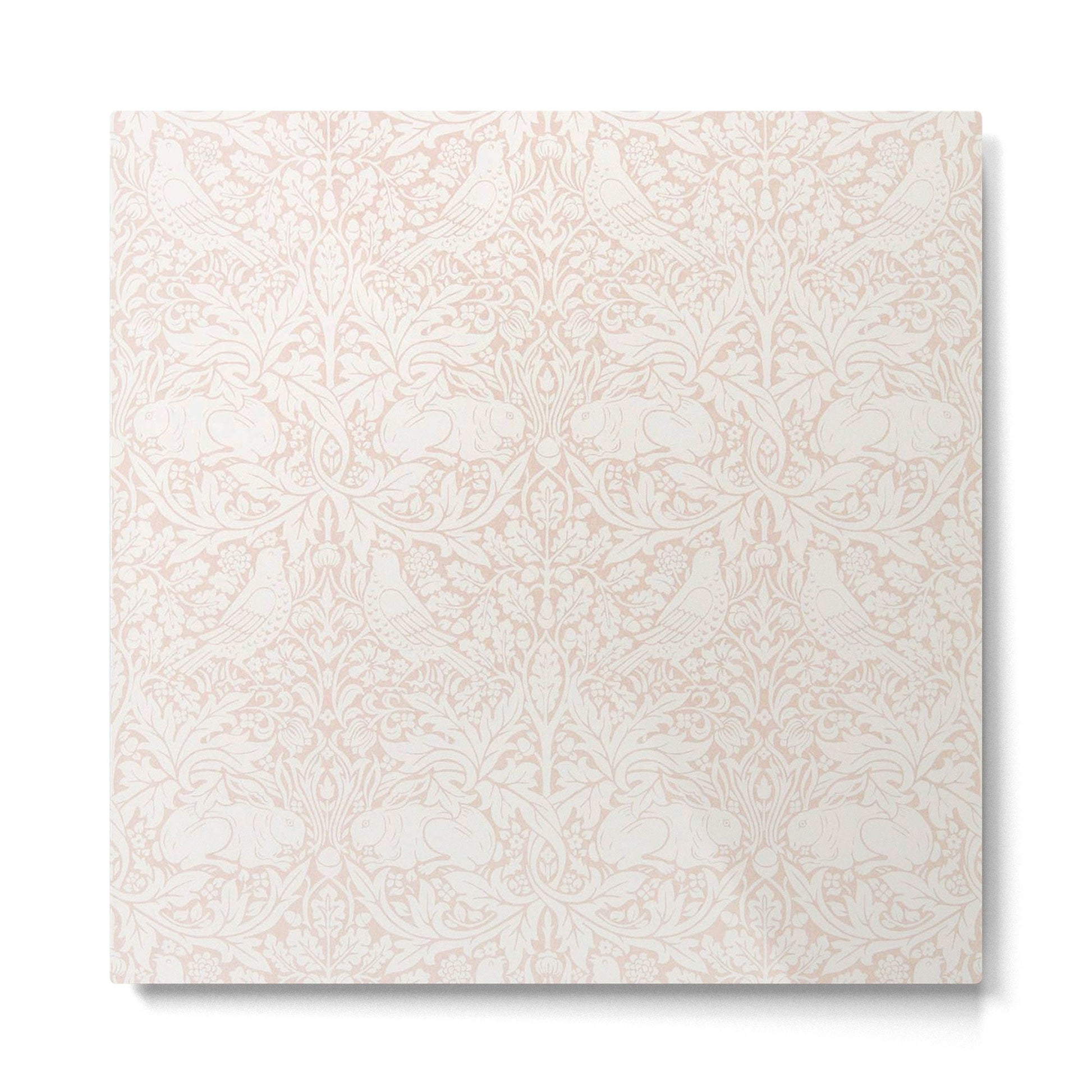 William Morris Pure Brer Rabbit Faded Sea Pink Vintage Pattern Metal Print | TeksDecor