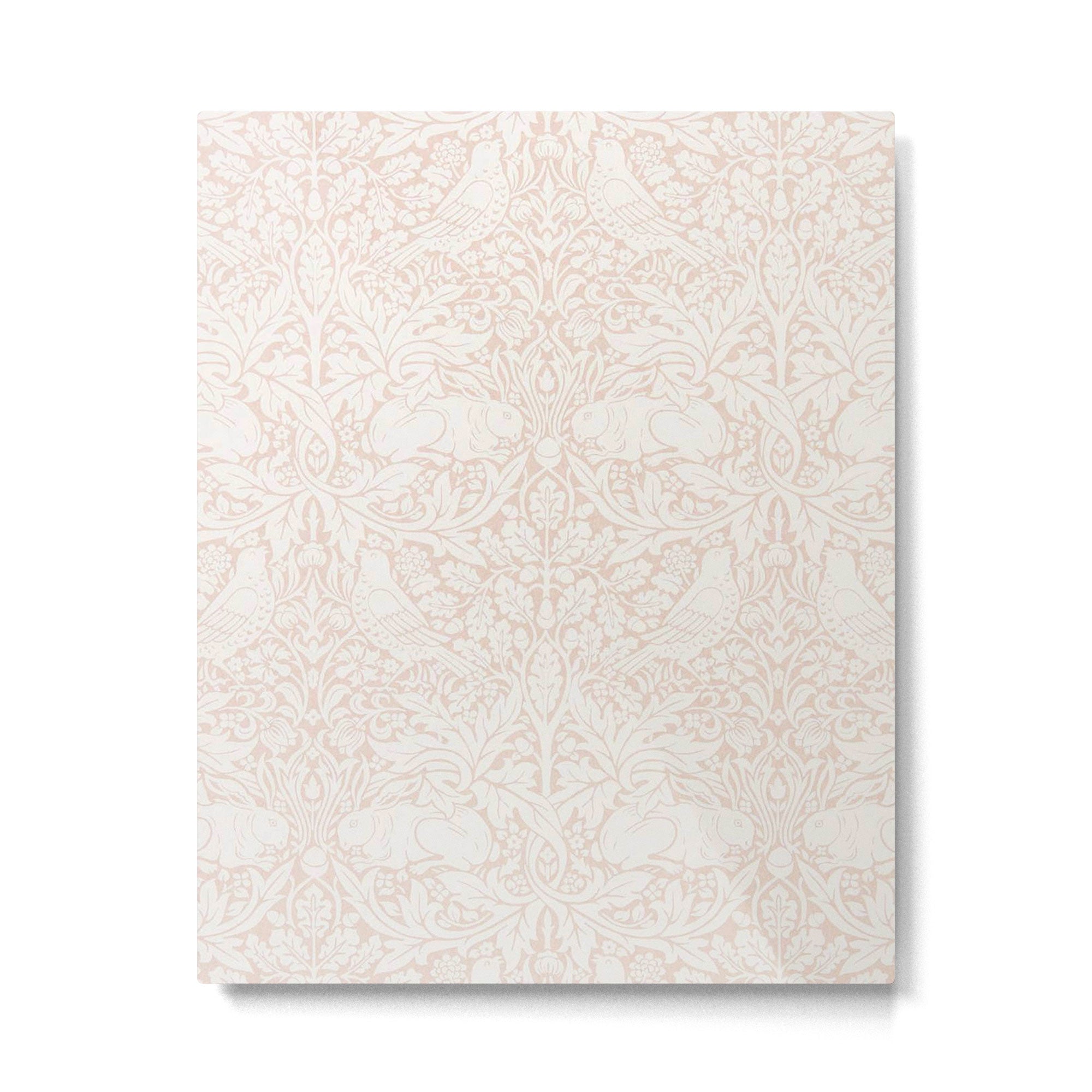 William Morris Pure Brer Rabbit Faded Sea Pink Vintage Pattern Metal Print | TeksDecor