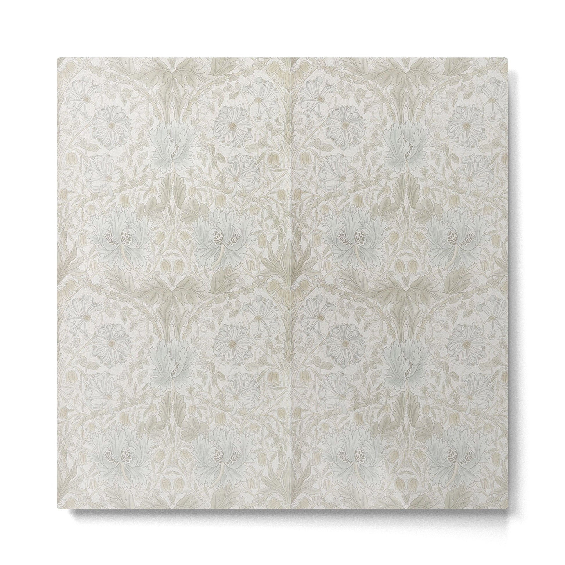 William Morris Pure Honeysuckle Linen Metal Print | TeksDecor