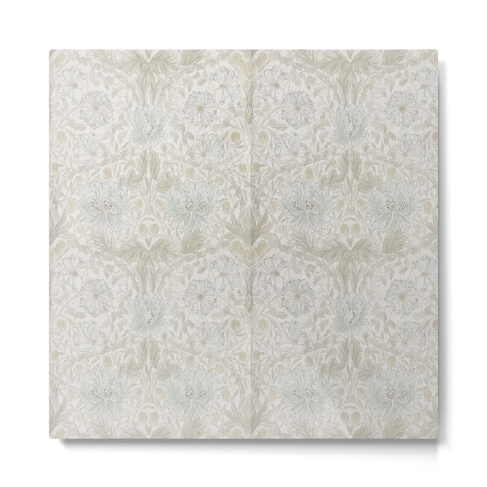 William Morris Pure Honeysuckle Linen Metal Print | TeksDecor