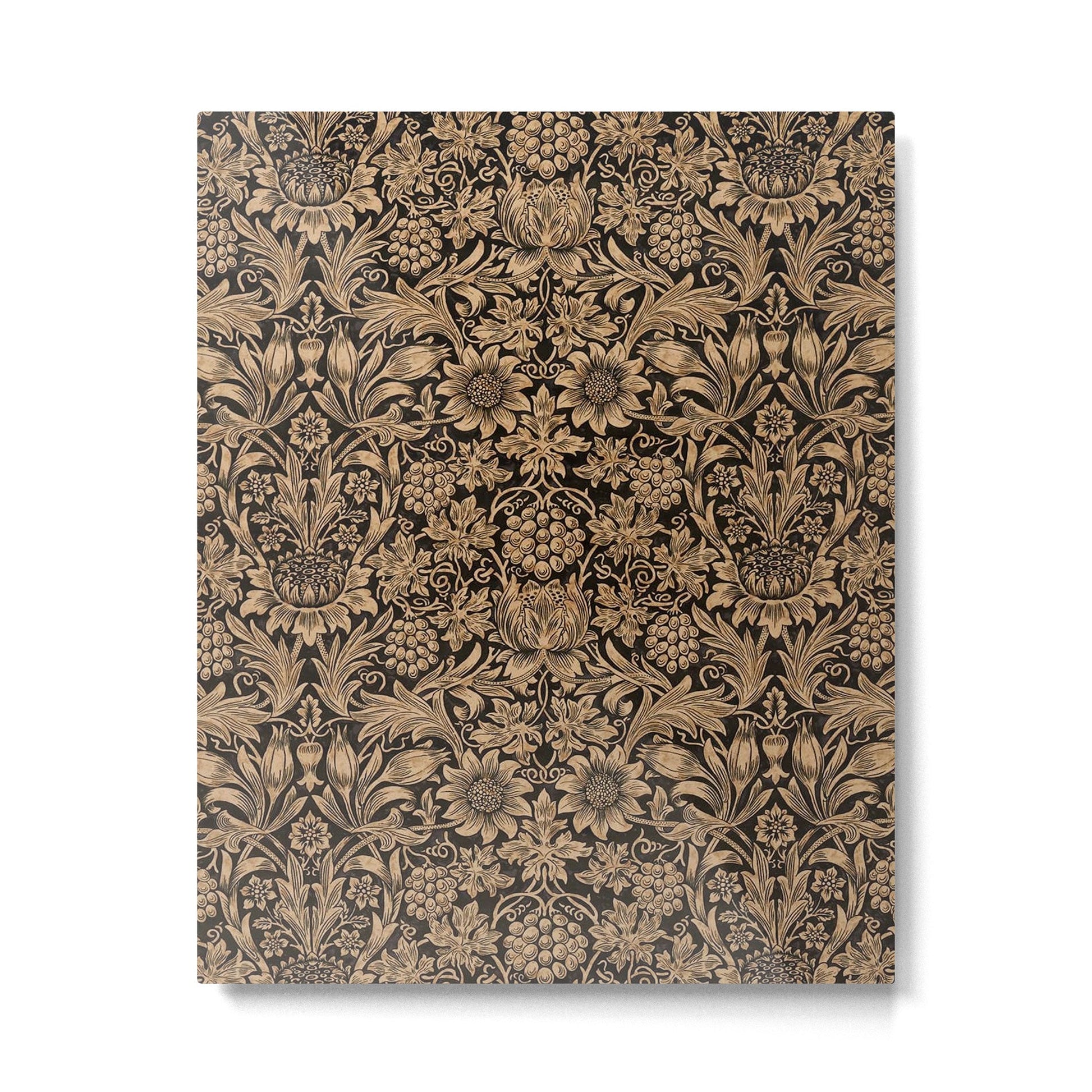 William Morris Pure Sunflower Brown Maple Lichen Vintage Pattern Metal Print | TeksDecor
