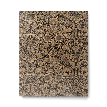 William Morris Pure Sunflower Brown Maple Lichen Vintage Pattern Metal Print | TeksDecor