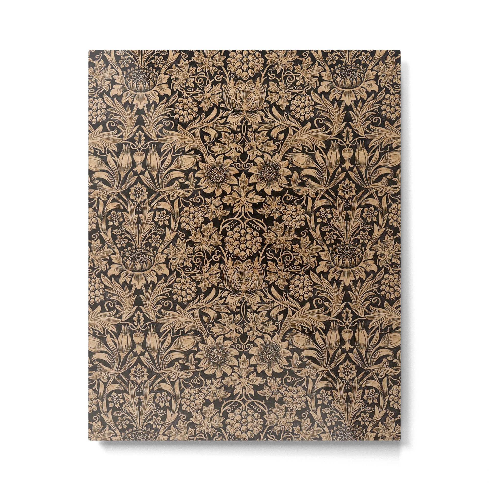 William Morris Pure Sunflower Brown Maple Lichen Vintage Pattern Metal Print | TeksDecor