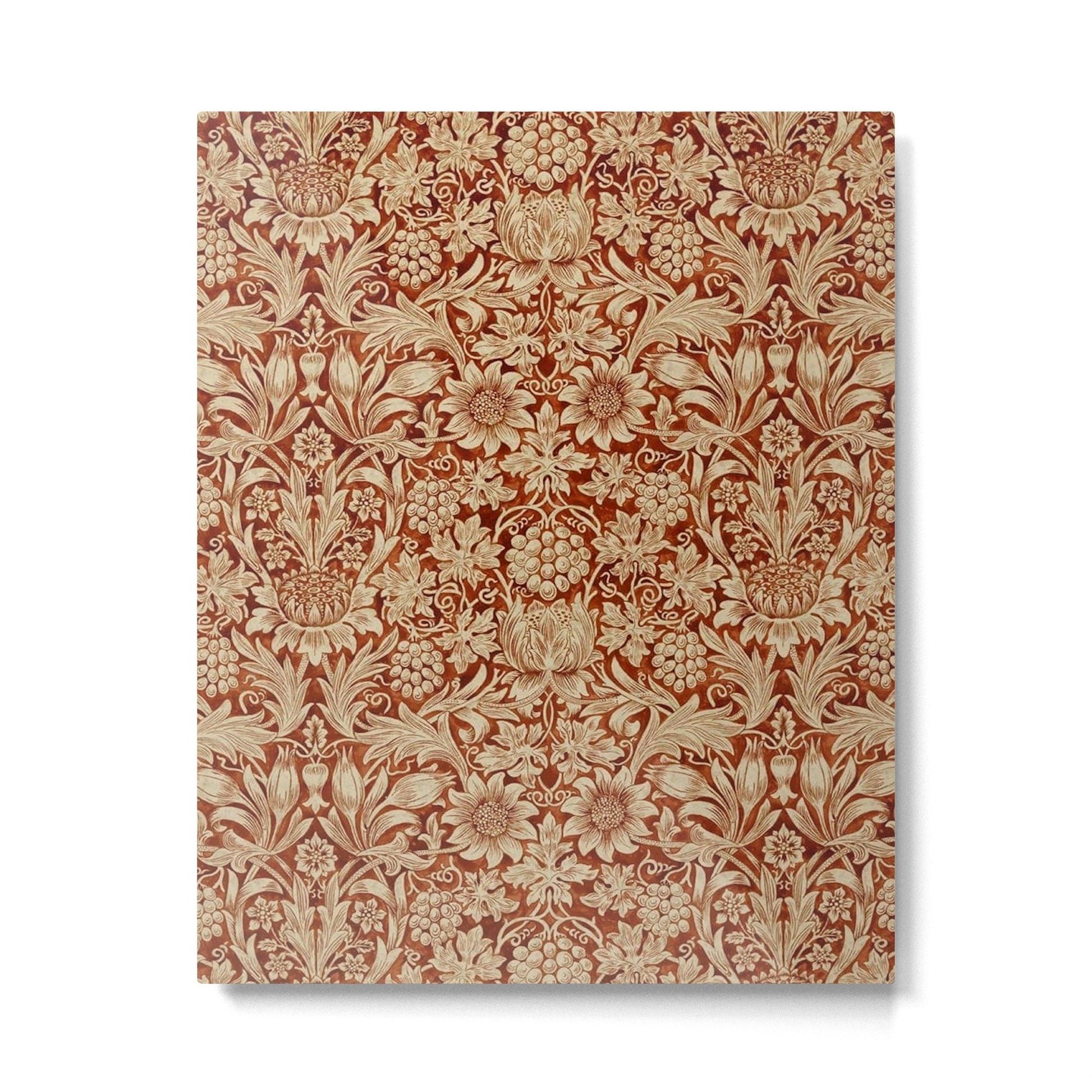 William Morris Pure Sunflower Red Saffron Vellum Vintage Pattern Metal Print | TeksDecor