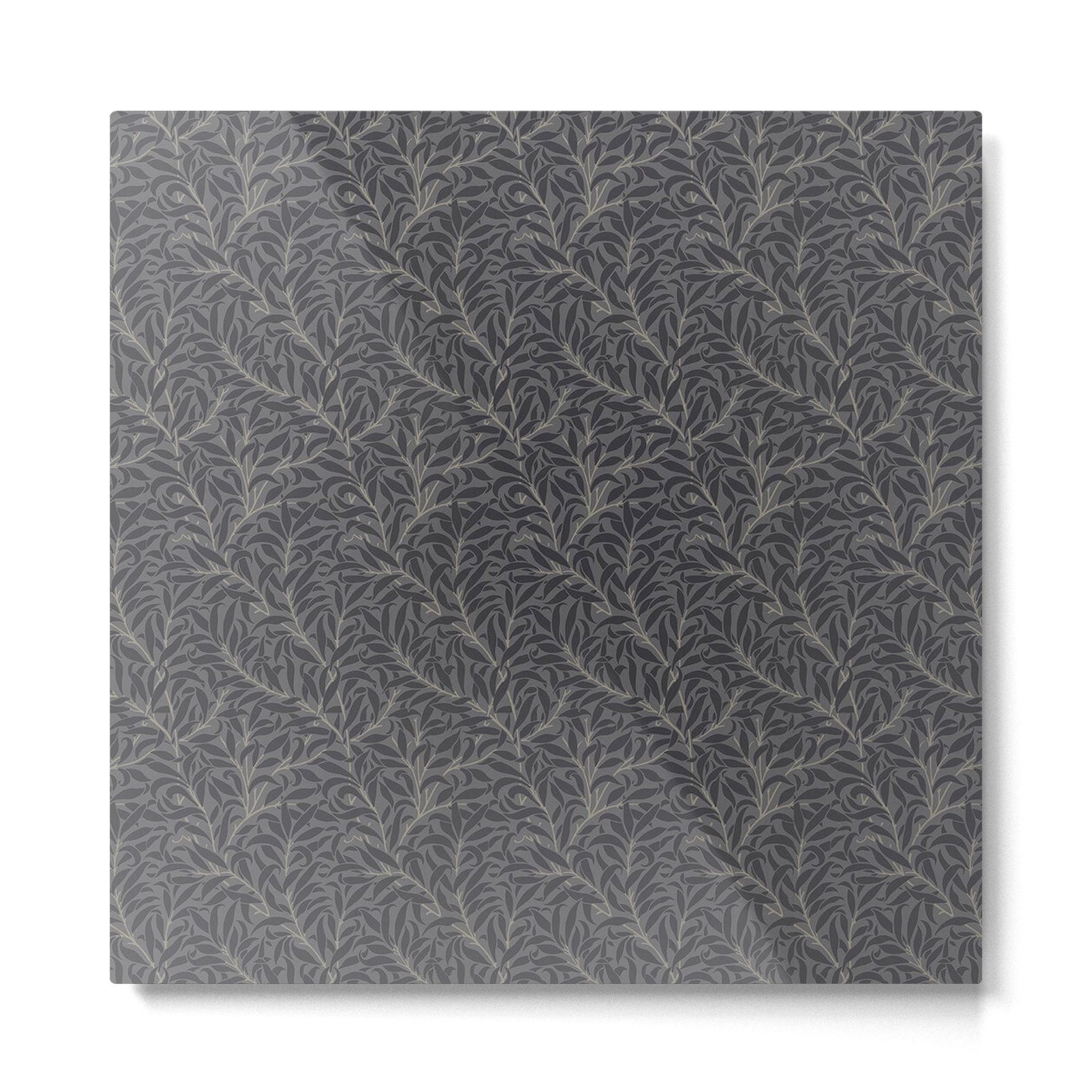 William Morris Pure Willow Bough Charcoal Black Metal Print | TeksDecor