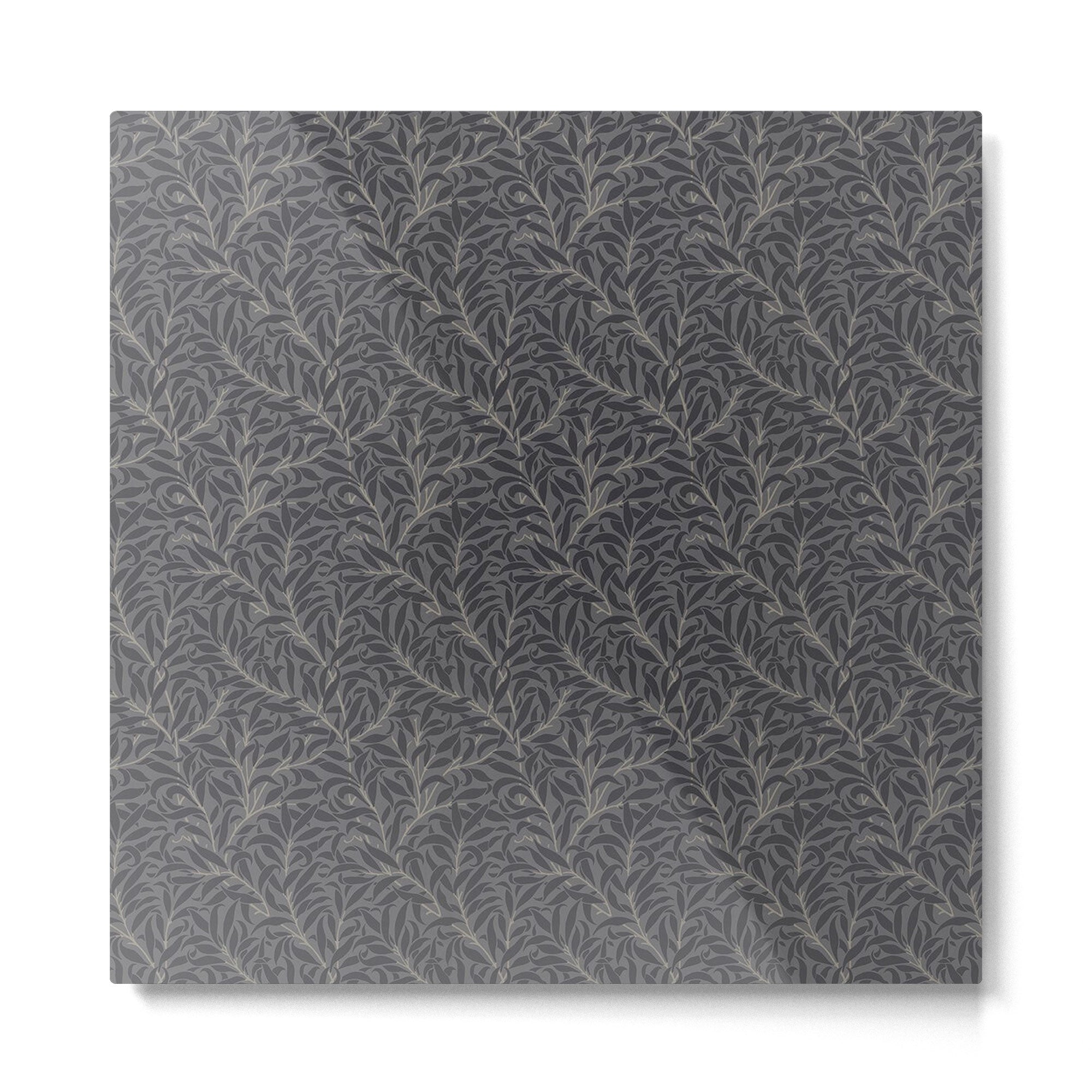 William Morris Pure Willow Bough Charcoal Black Metal Print | TeksDecor