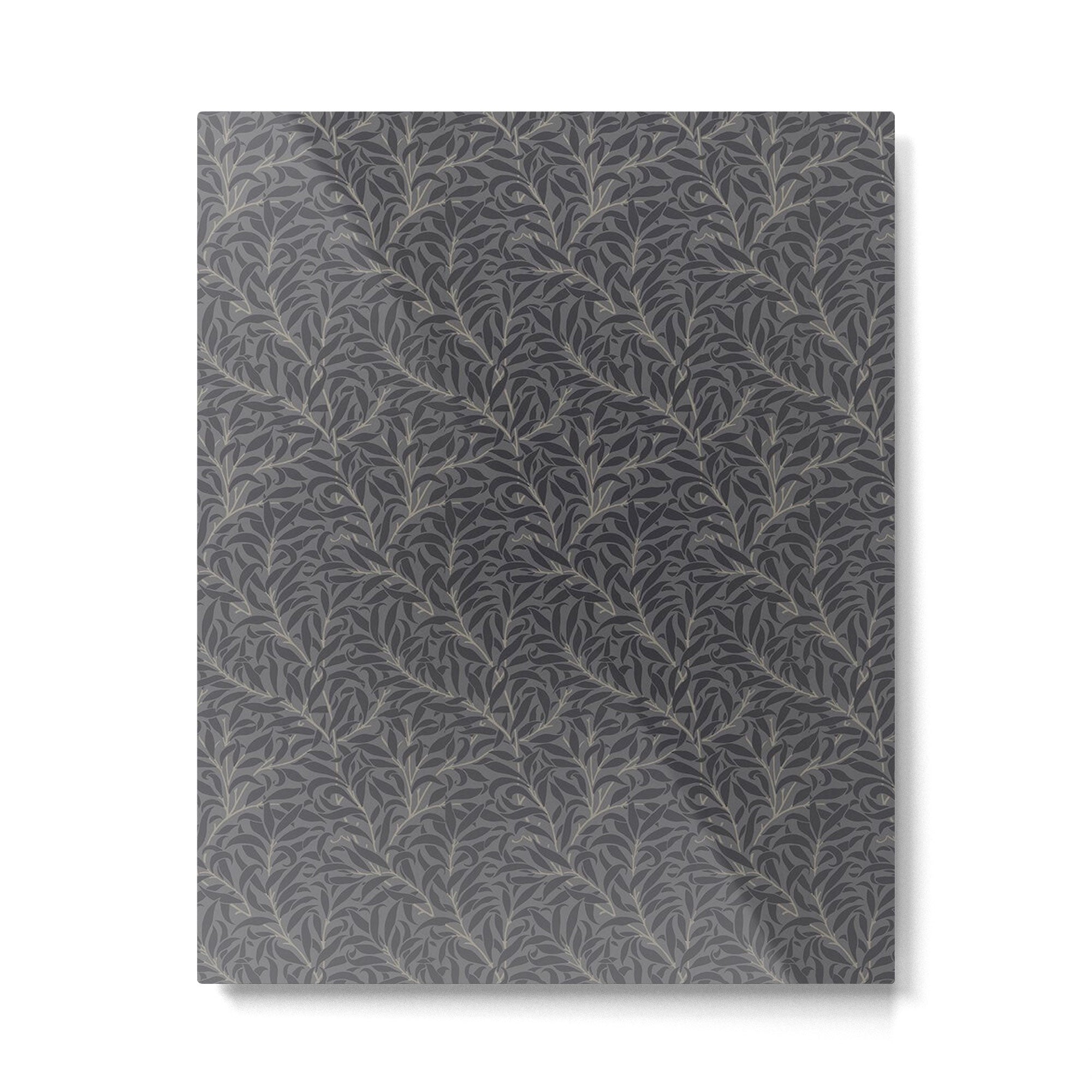 William Morris Pure Willow Bough Charcoal Black Metal Print | TeksDecor
