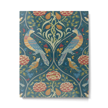 William Morris Seasons by May Melsetter Indigo Blue Metal Print | TeksDecor