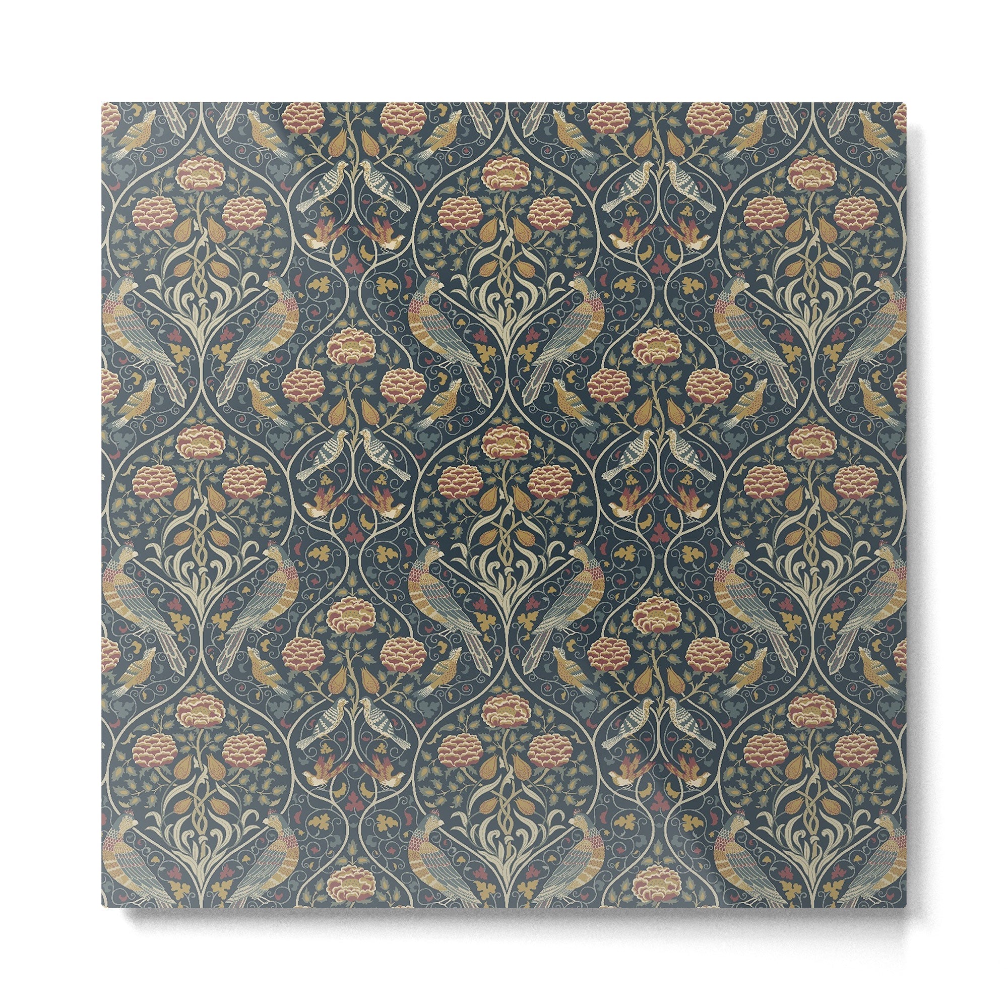 William Morris Seasons by May Melsetter Indigo Metal Print | TeksDecor