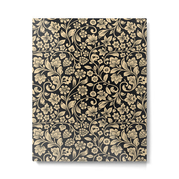 William Morris Style Art Nouveau Dark Floral Metal Print | TeksDecor