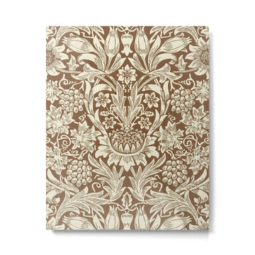 William Morris Sunflower Chocolate Cream Vintage Pattern Metal Print | TeksDecor