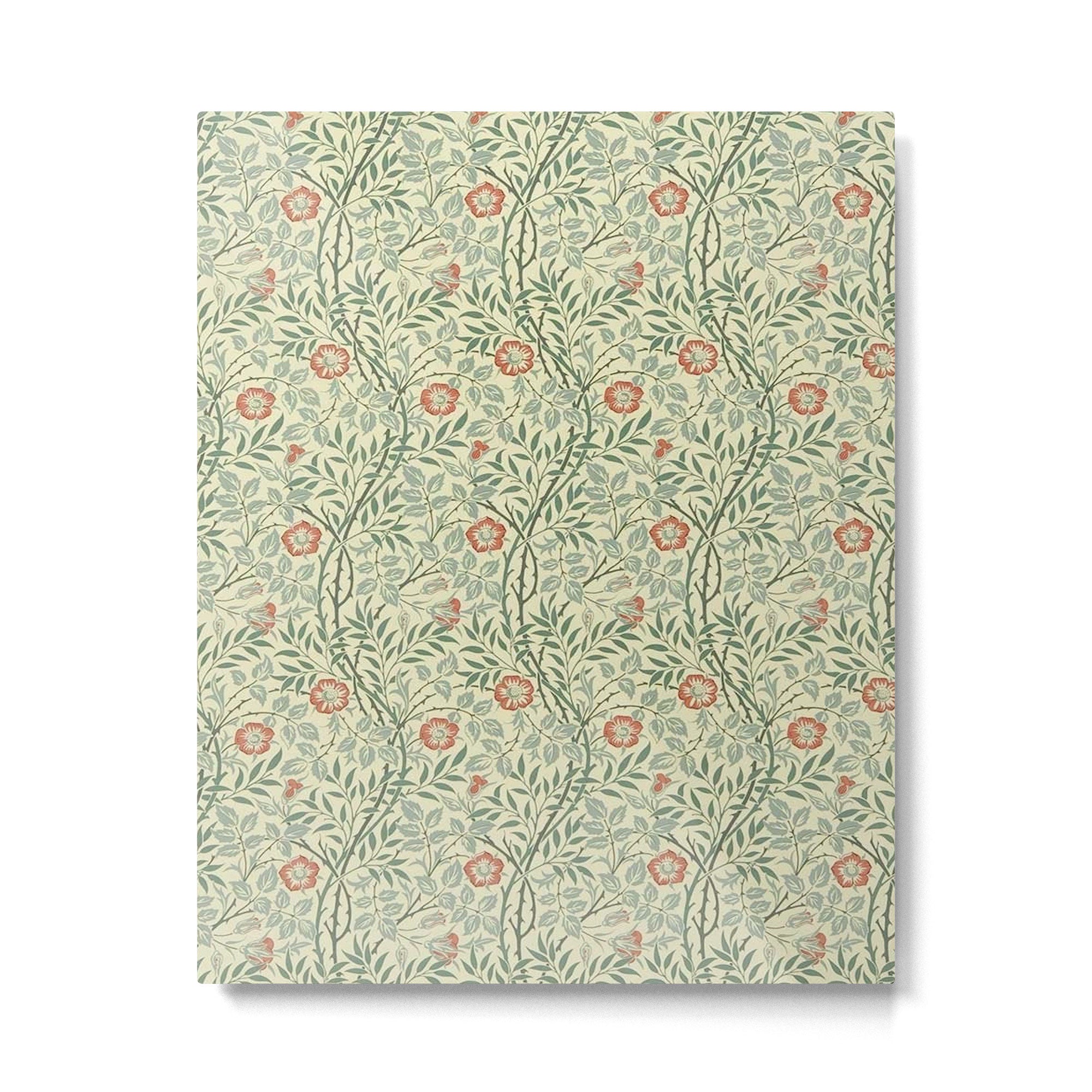 William Morris Sweet Briar Green Coral Metal Print | TeksDecor