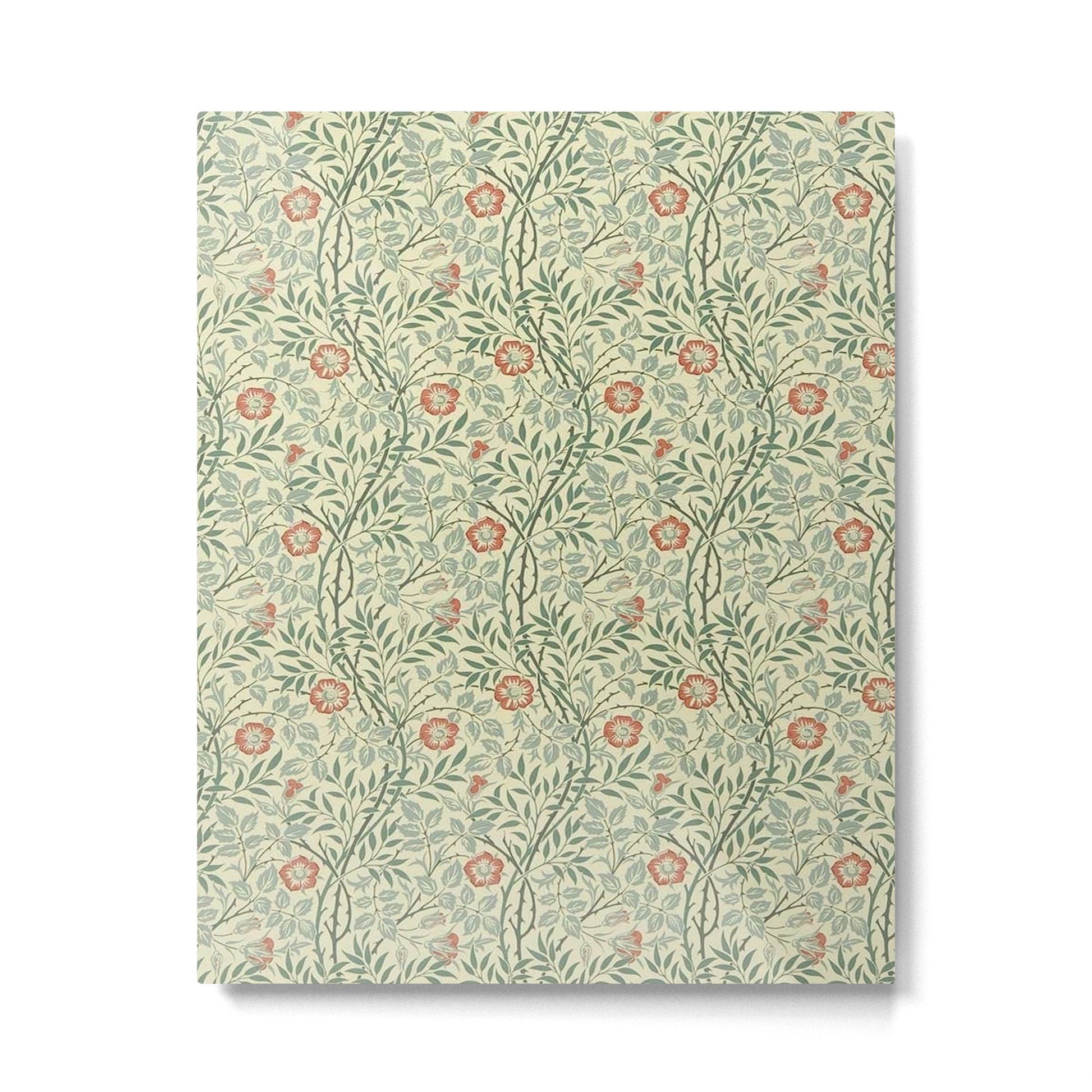 William Morris Sweet Briar Green Coral Metal Print | TeksDecor