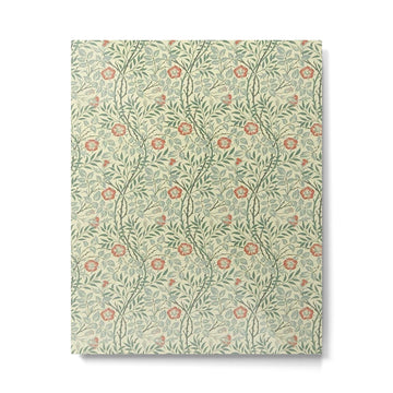 William Morris Sweet Briar Green Coral Metal Print | TeksDecor