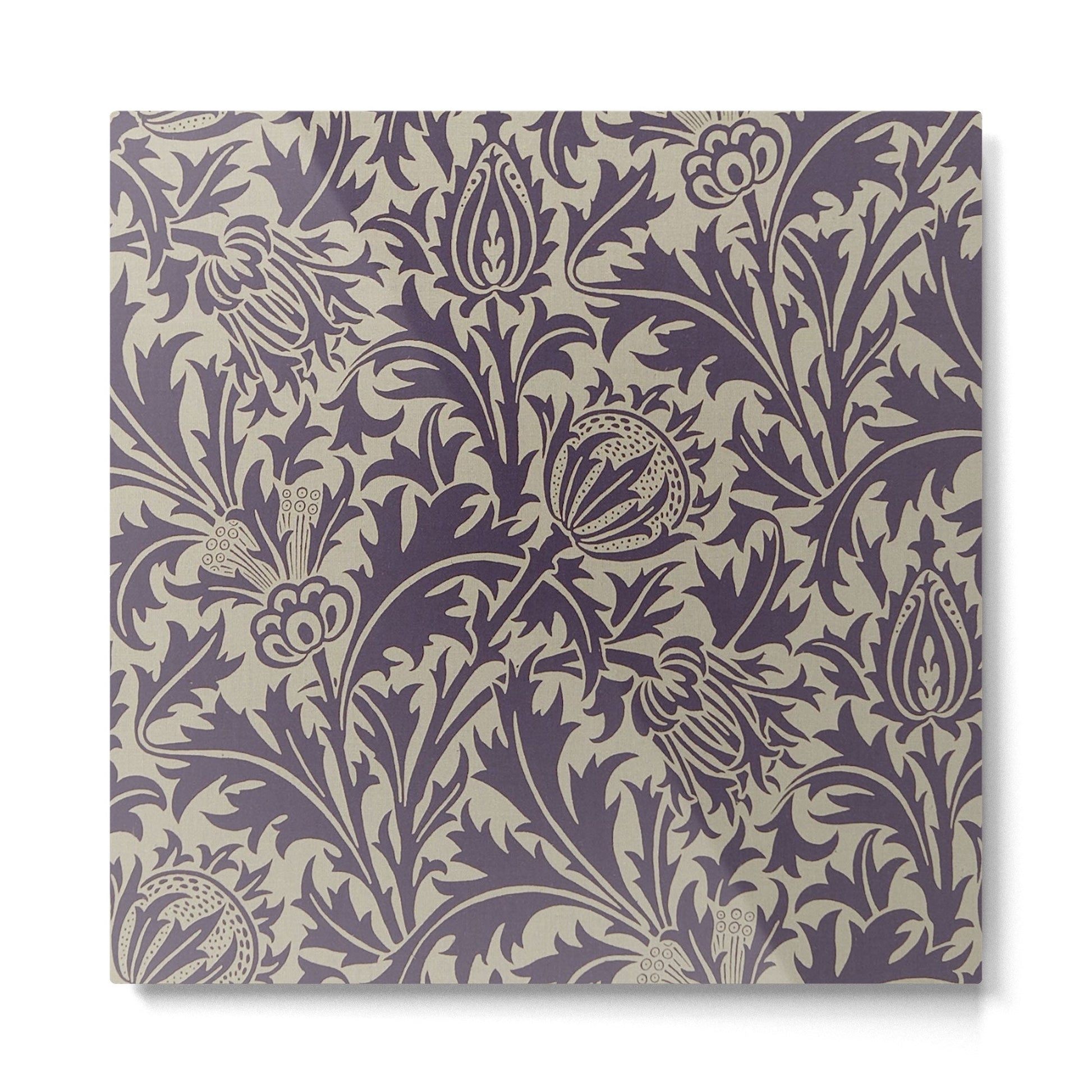 William Morris Thistle Grape Vellum Metal Print | TeksDecor