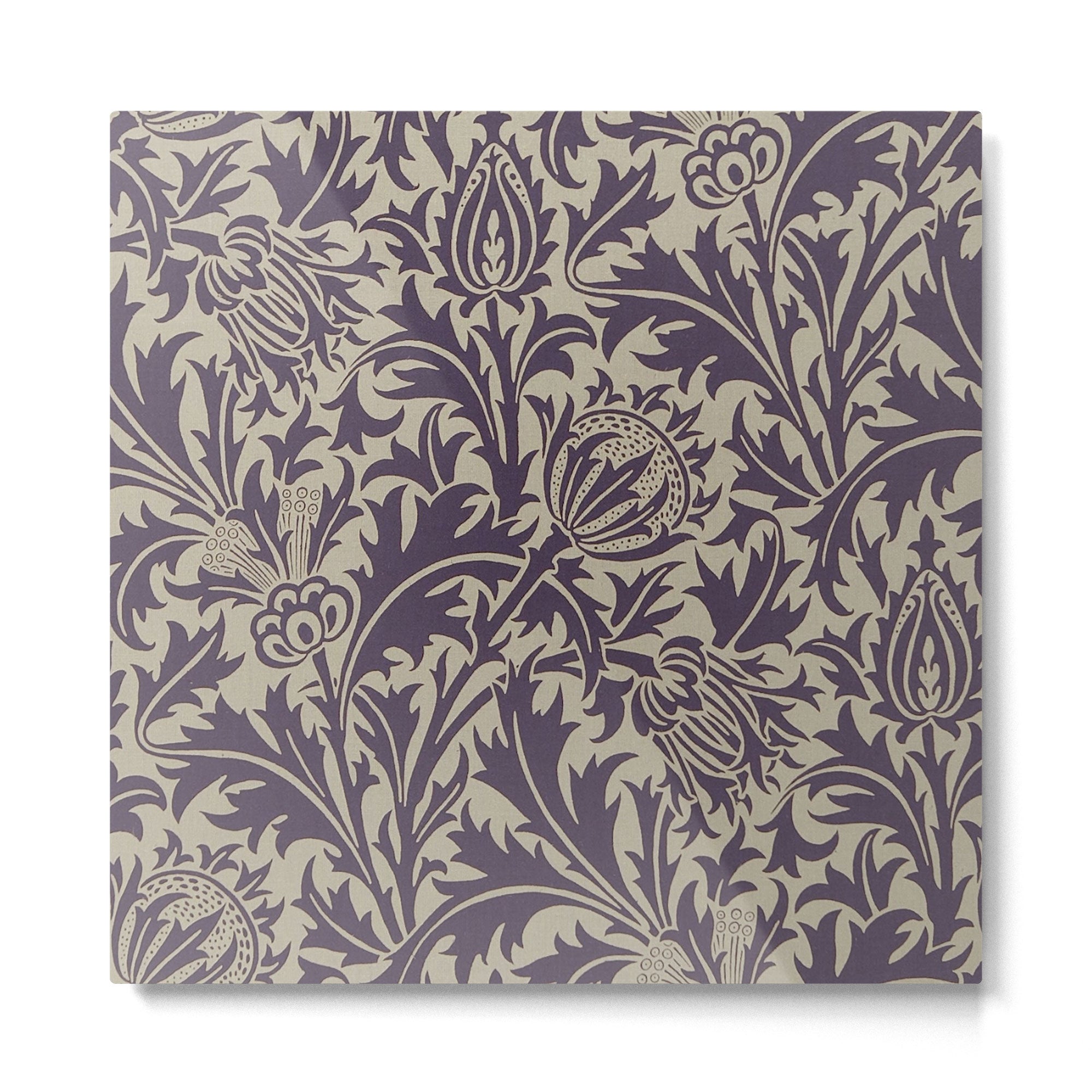 William Morris Thistle Grape Vellum Metal Print | TeksDecor