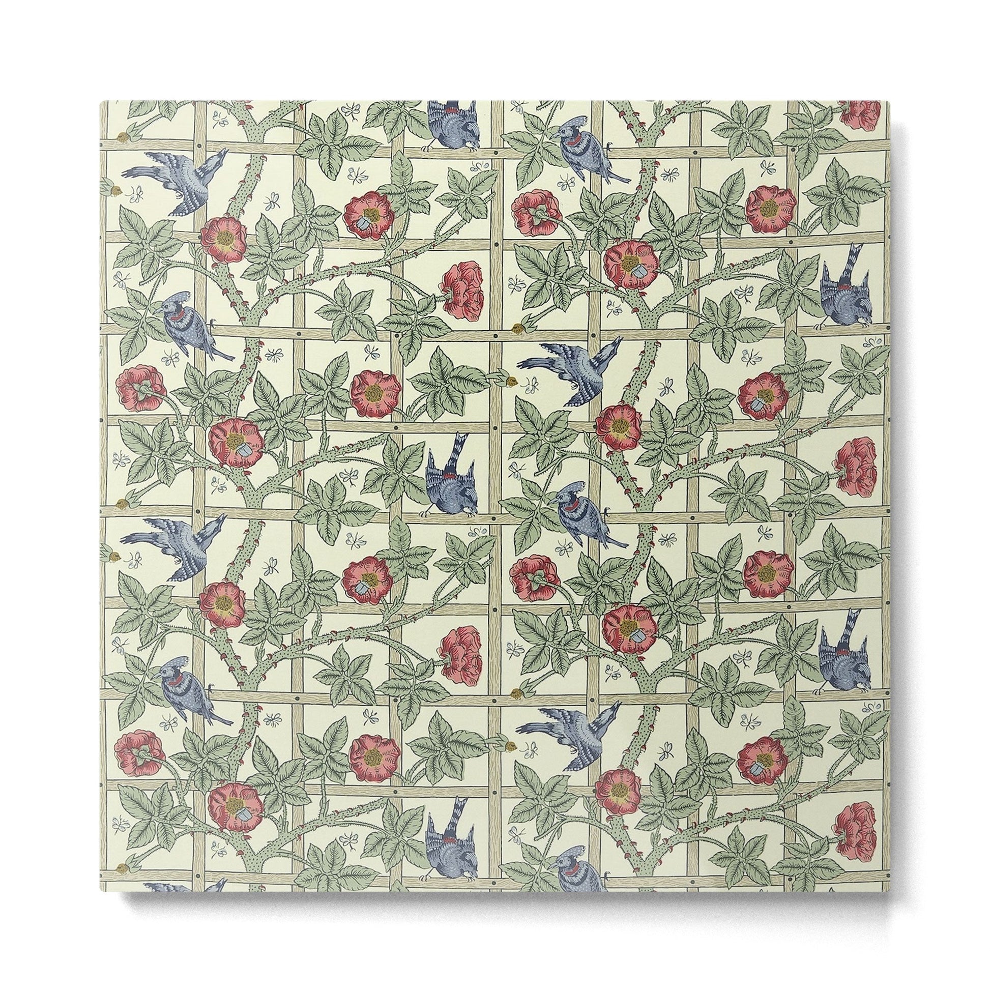 William Morris Trellis Ivory Brick Metal Print | TeksDecor