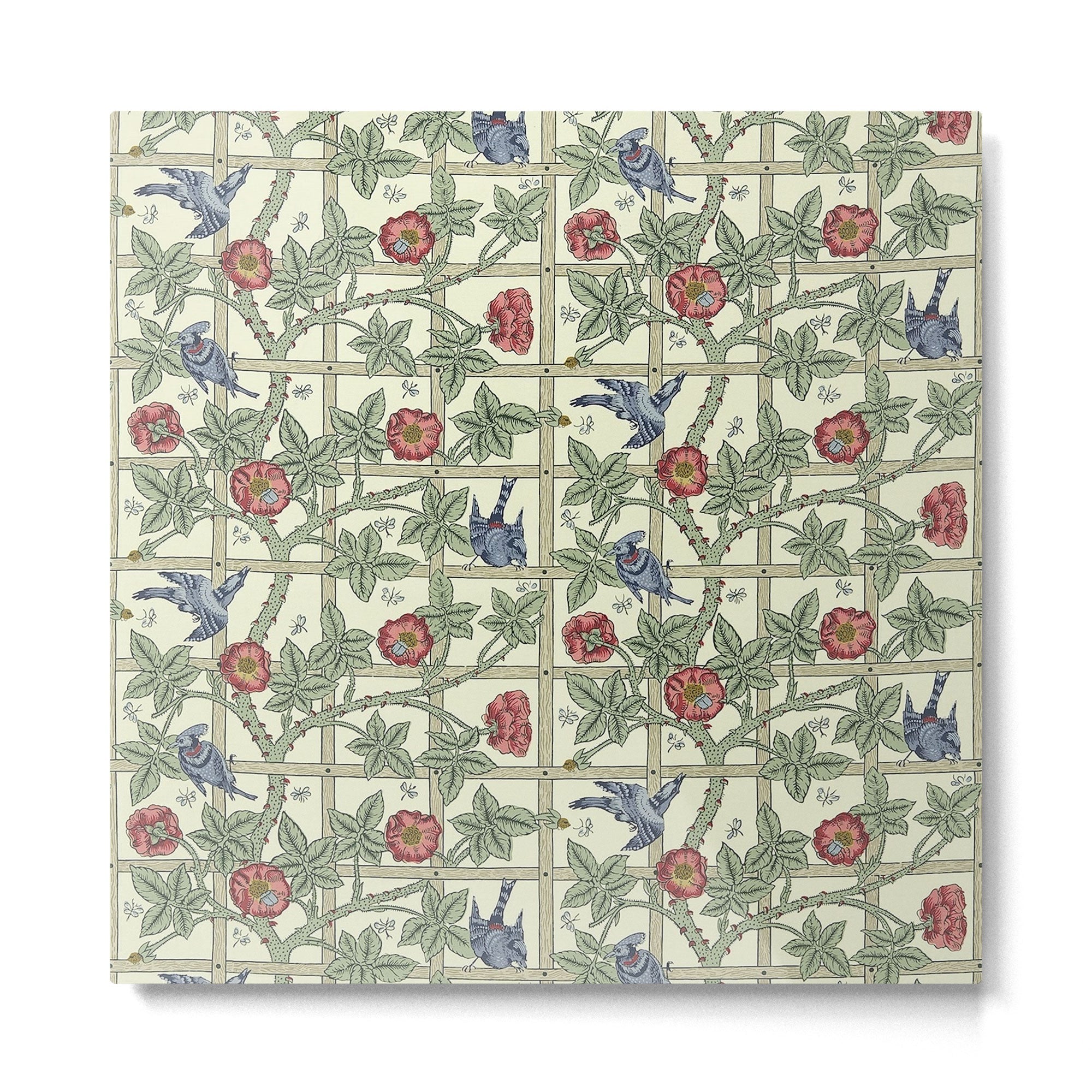 William Morris Trellis Ivory Brick Metal Print | TeksDecor