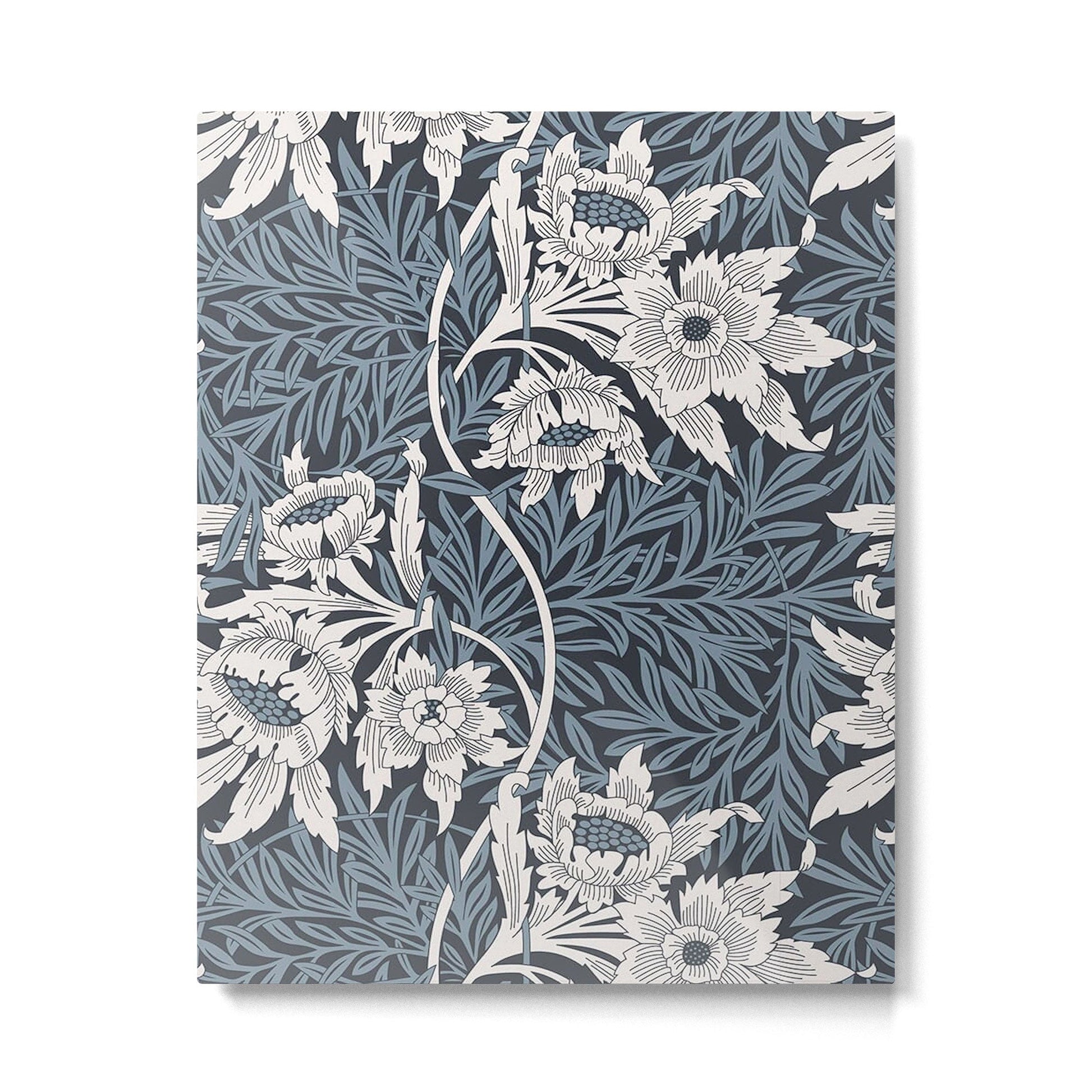 William Morris Tulip and Willow Navy Blue Metal Print | TeksDecor