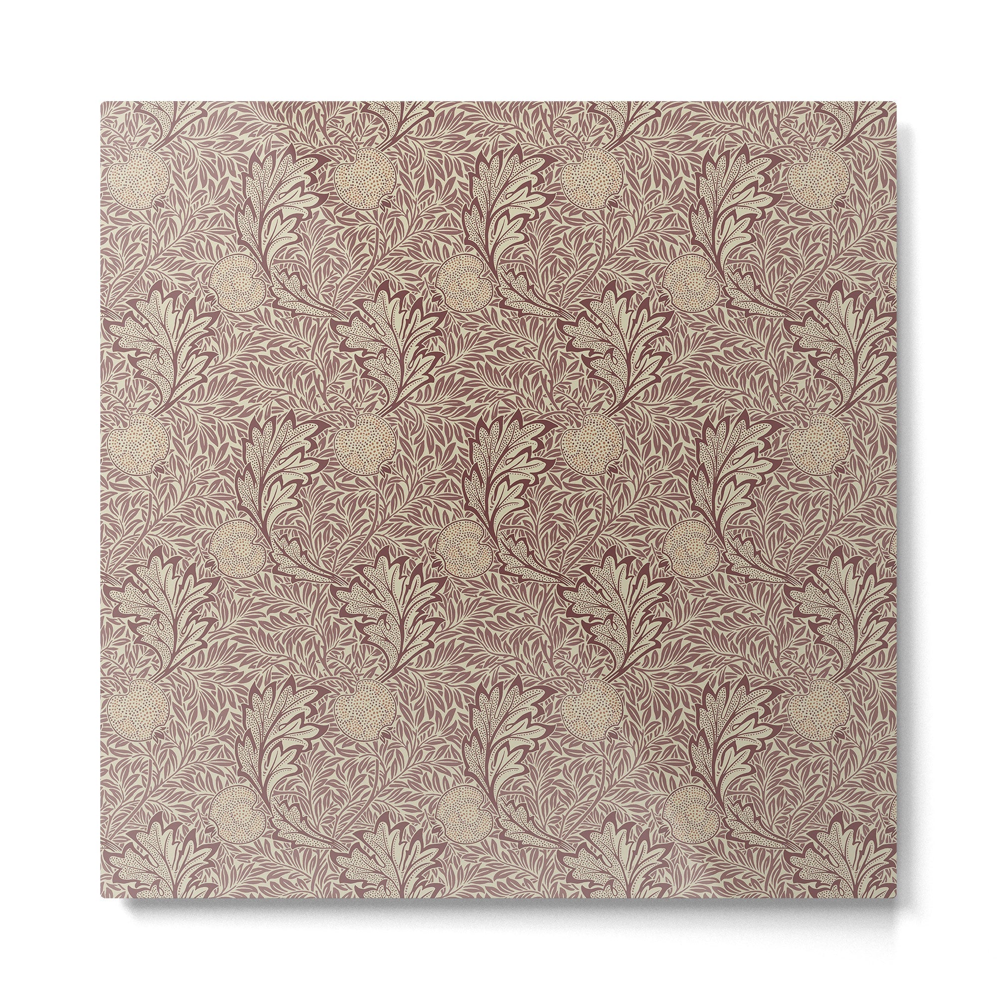 William Morris Vintage Apple Red Gold Metal Print | TeksDecor