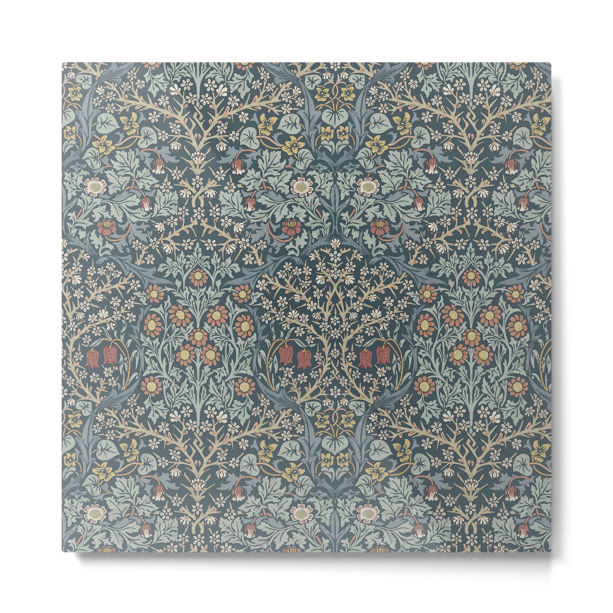 William Morris Vintage Blackthorn Indigo Metal Print | TeksDecor