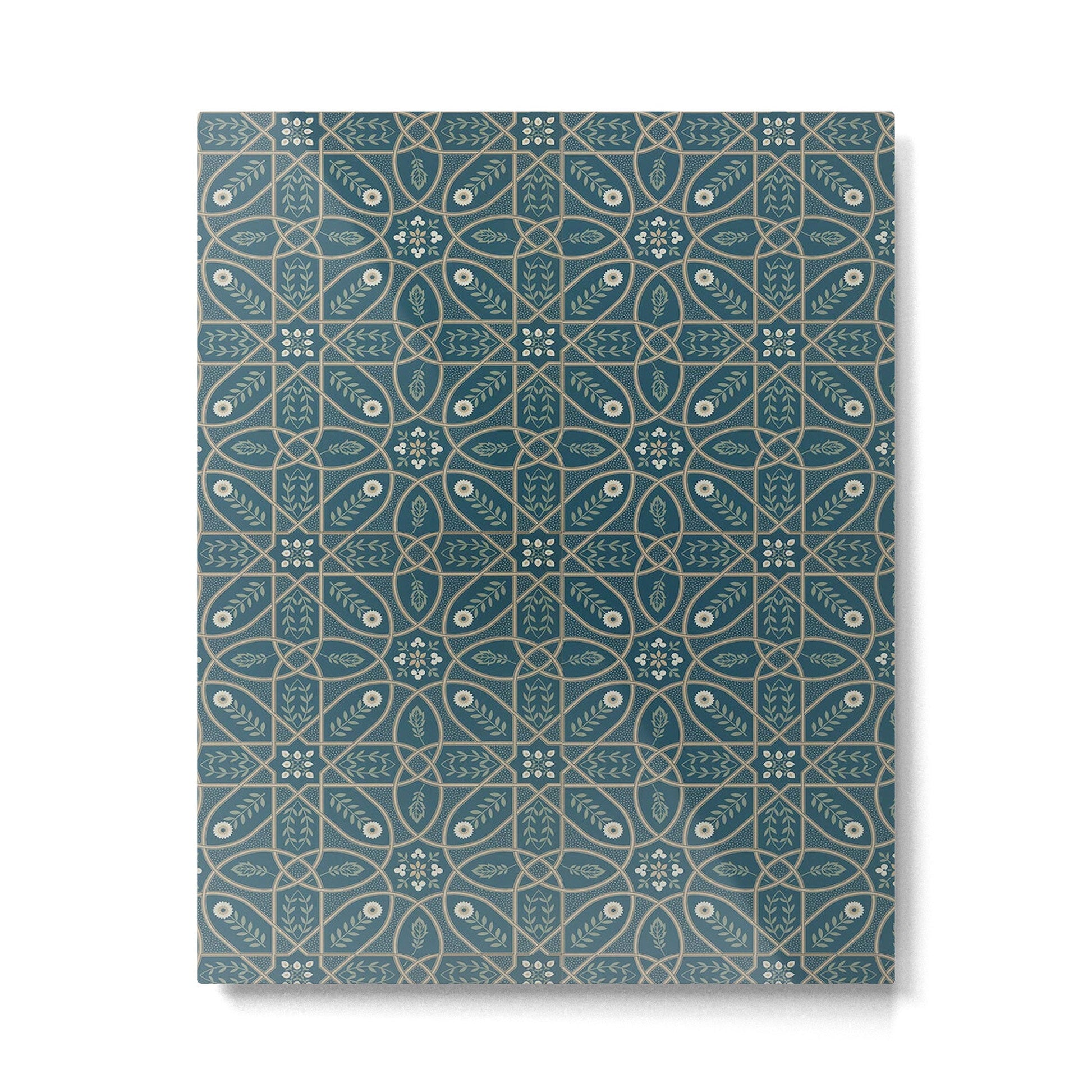 William Morris Vintage Brophy Trellis Teal Metal Print | TeksDecor