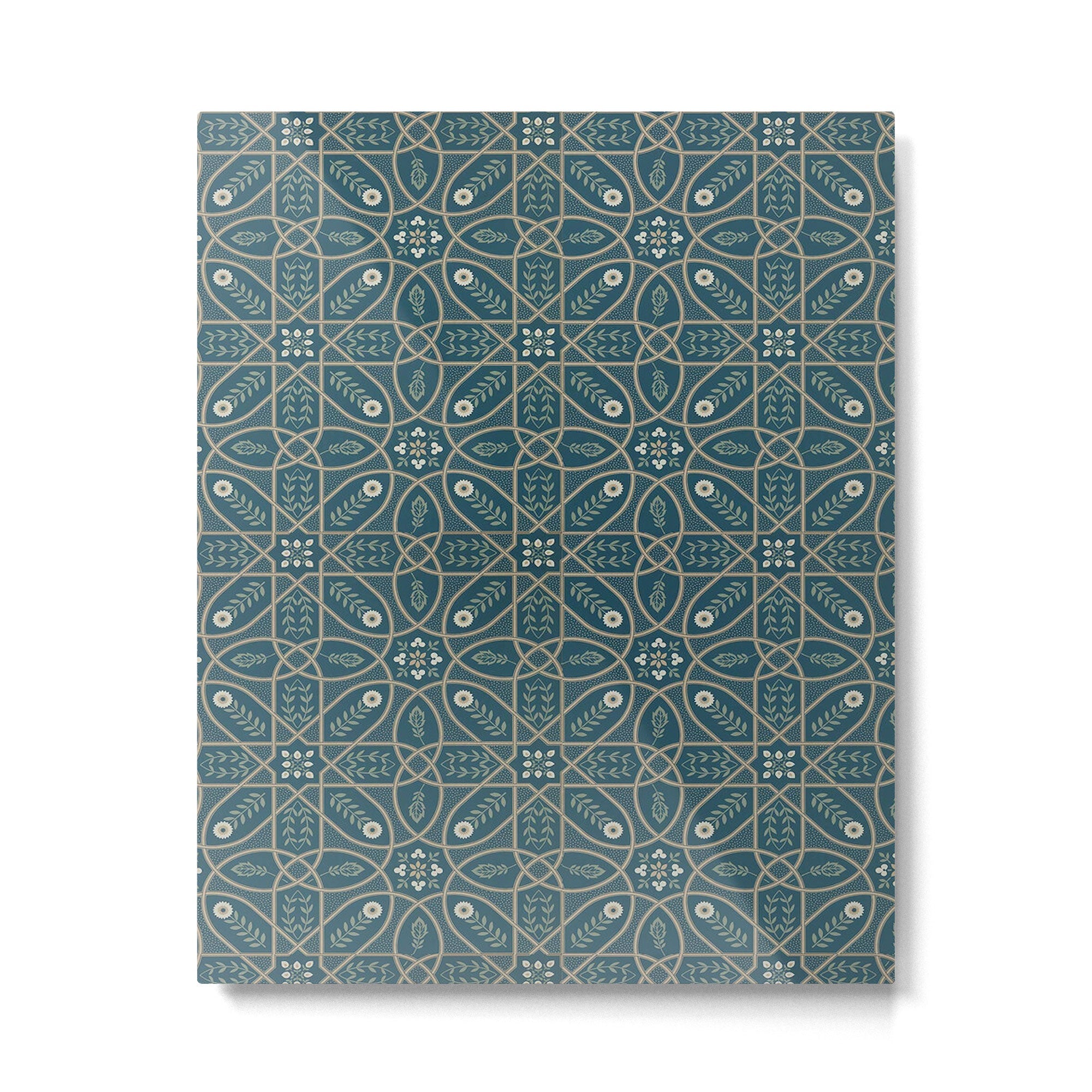 William Morris Vintage Brophy Trellis Teal Metal Print | TeksDecor