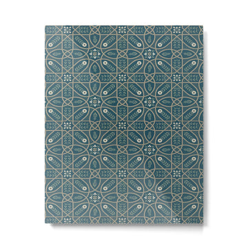 William Morris Vintage Brophy Trellis Teal Metal Print | TeksDecor