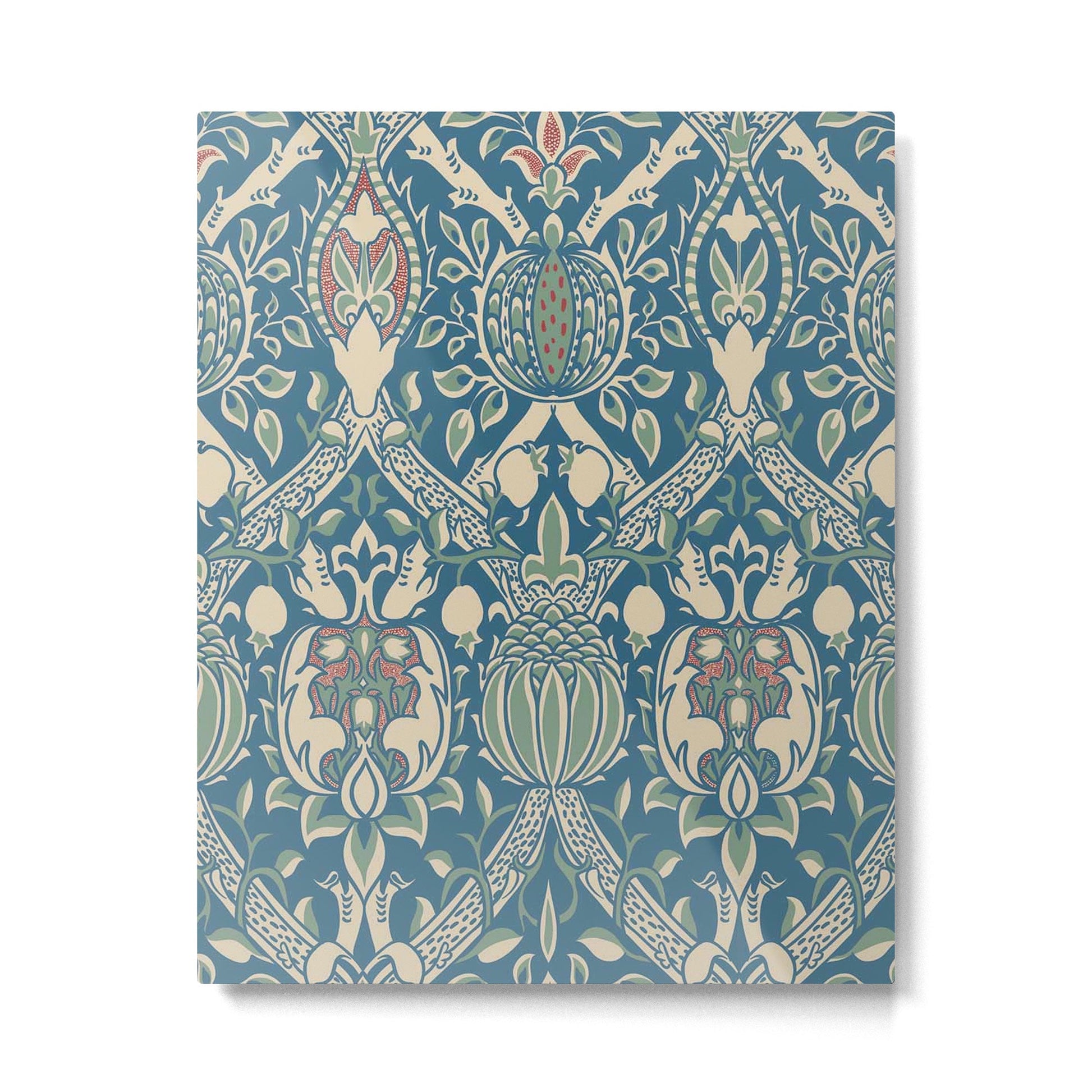 William Morris Vintage Granada Blue & Green Metal Print | TeksDecor