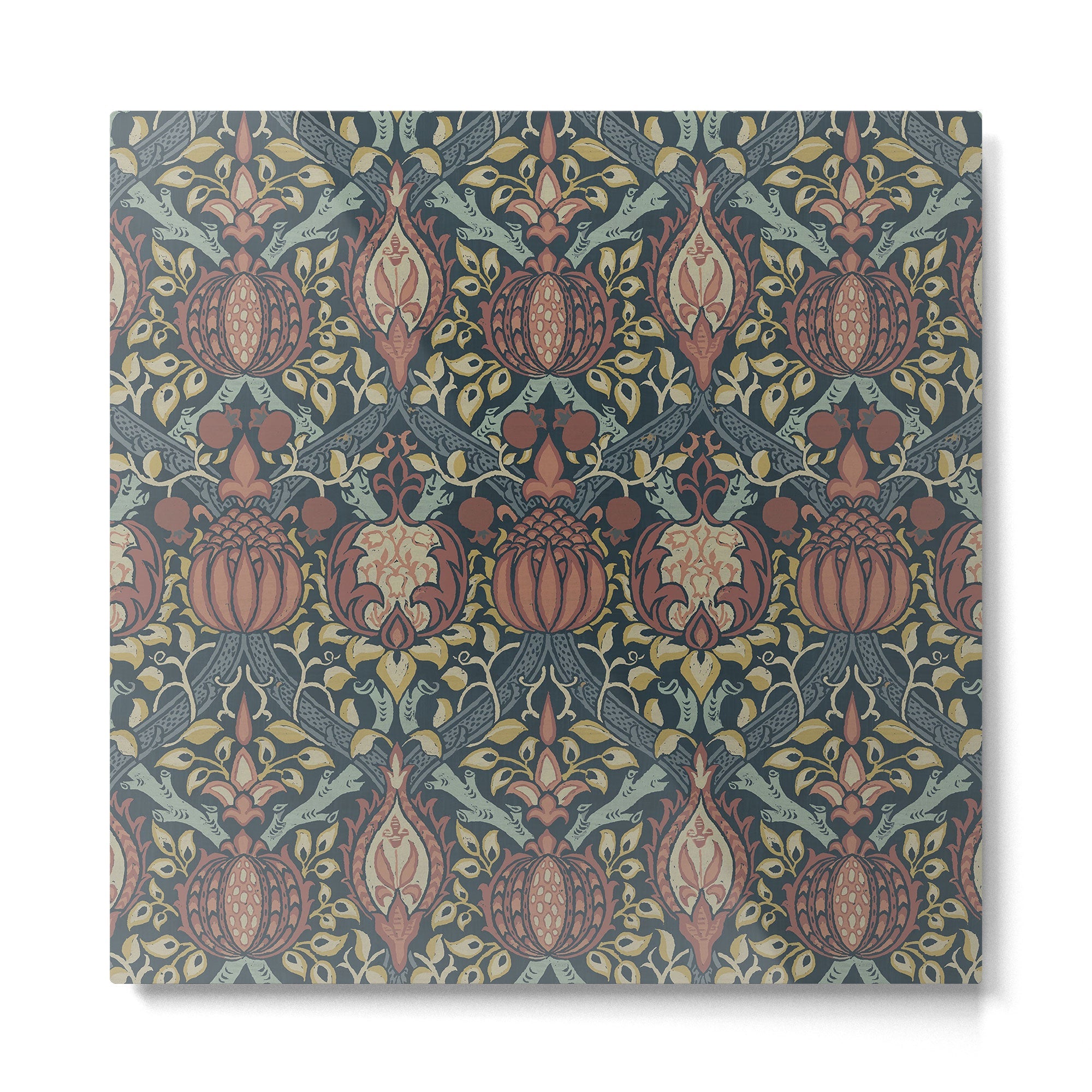 William Morris Vintage Granada Indigo Metal Print | TeksDecor