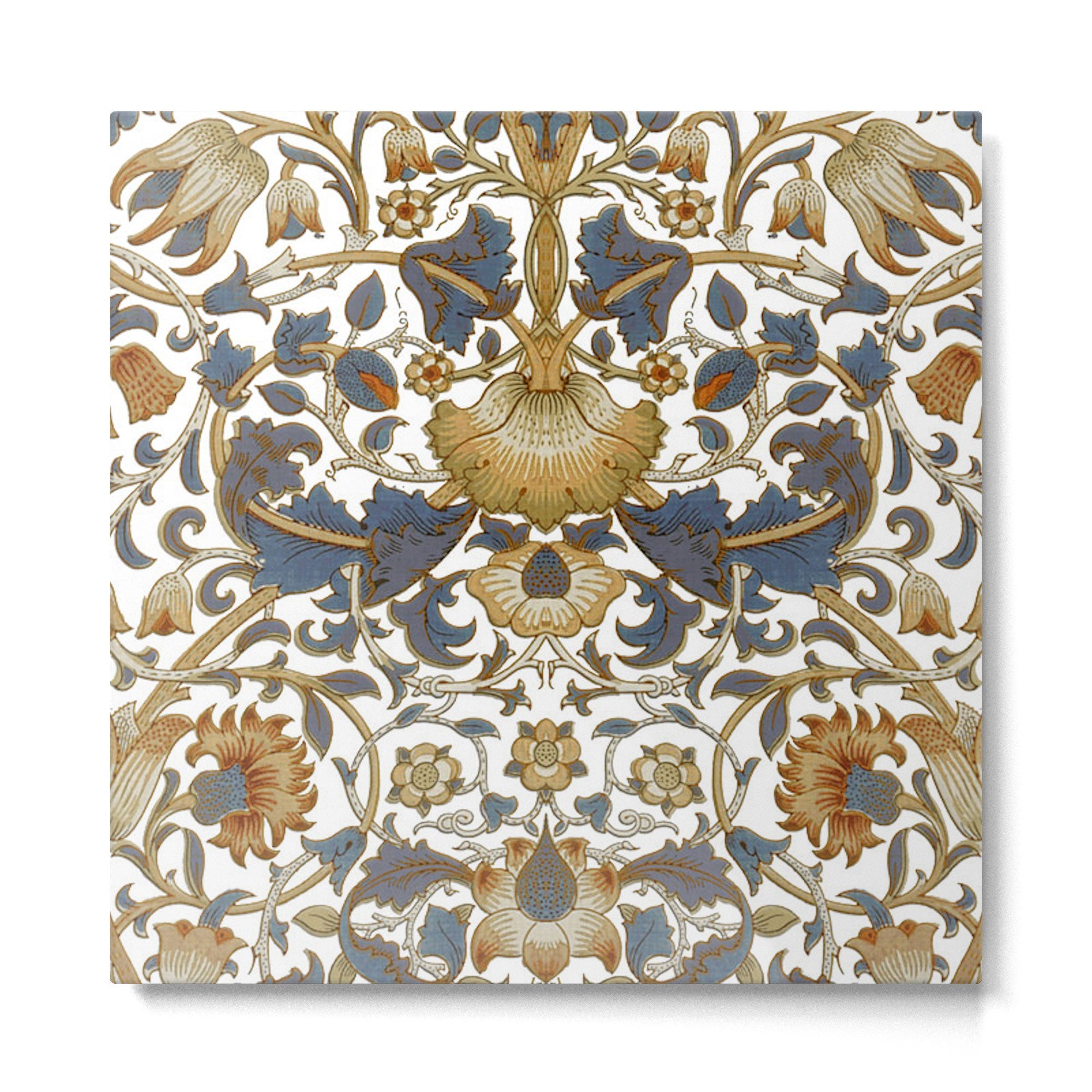 William Morris Vintage Lodden Blue Gold Metal Print | TeksDecor