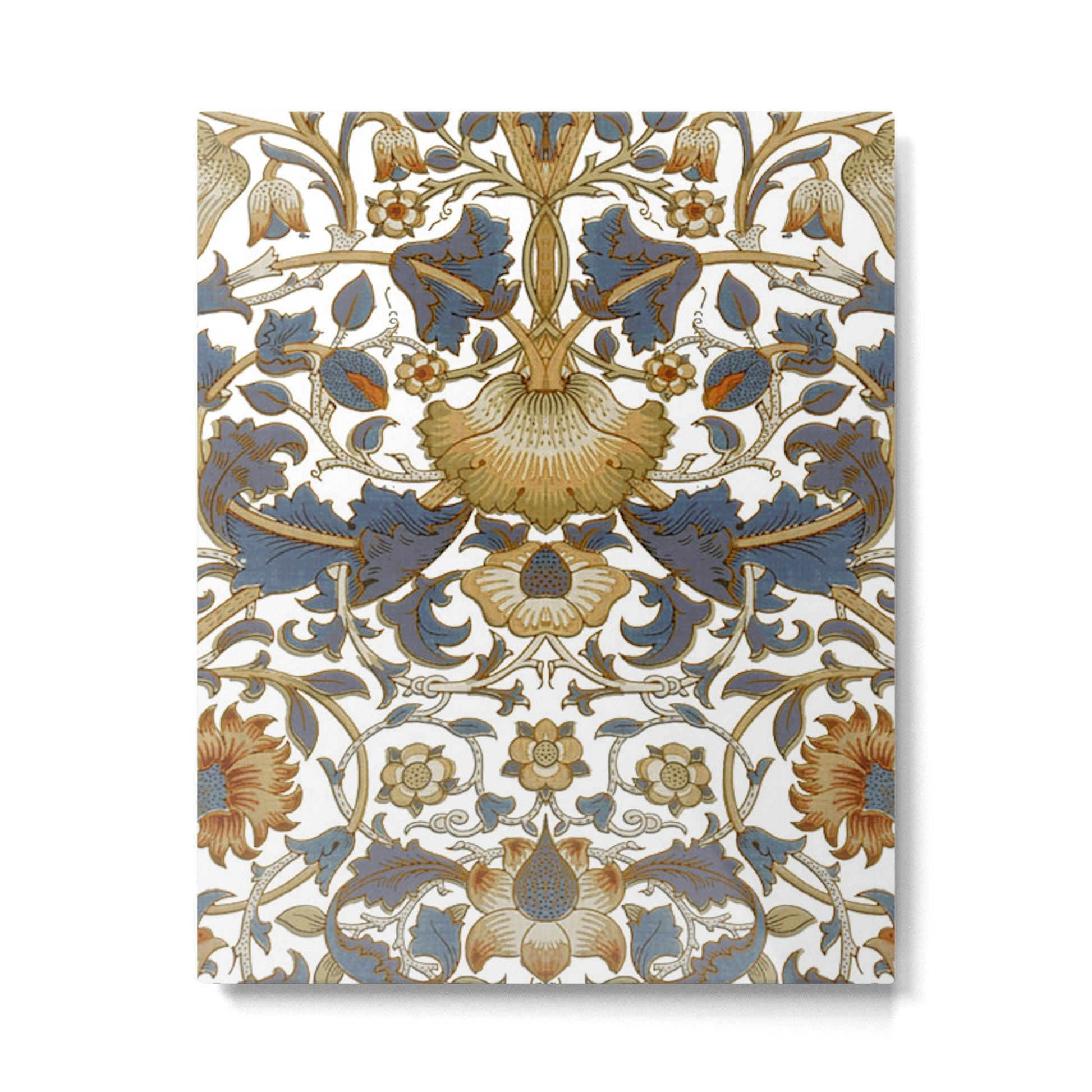 William Morris Vintage Lodden Blue Gold Metal Print | TeksDecor