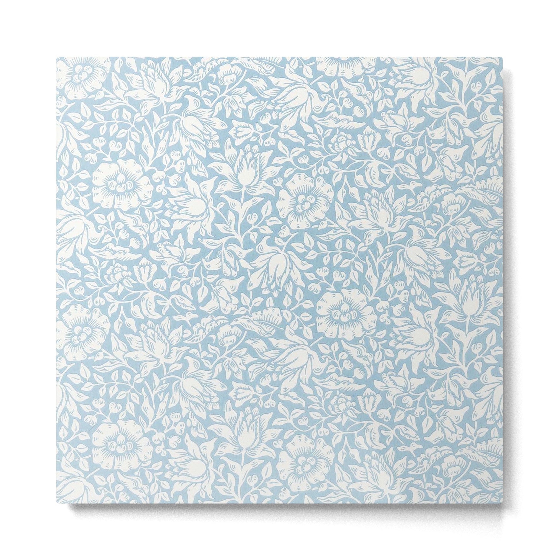 William Morris Vintage Mallow Powder Blue Metal Print | TeksDecor