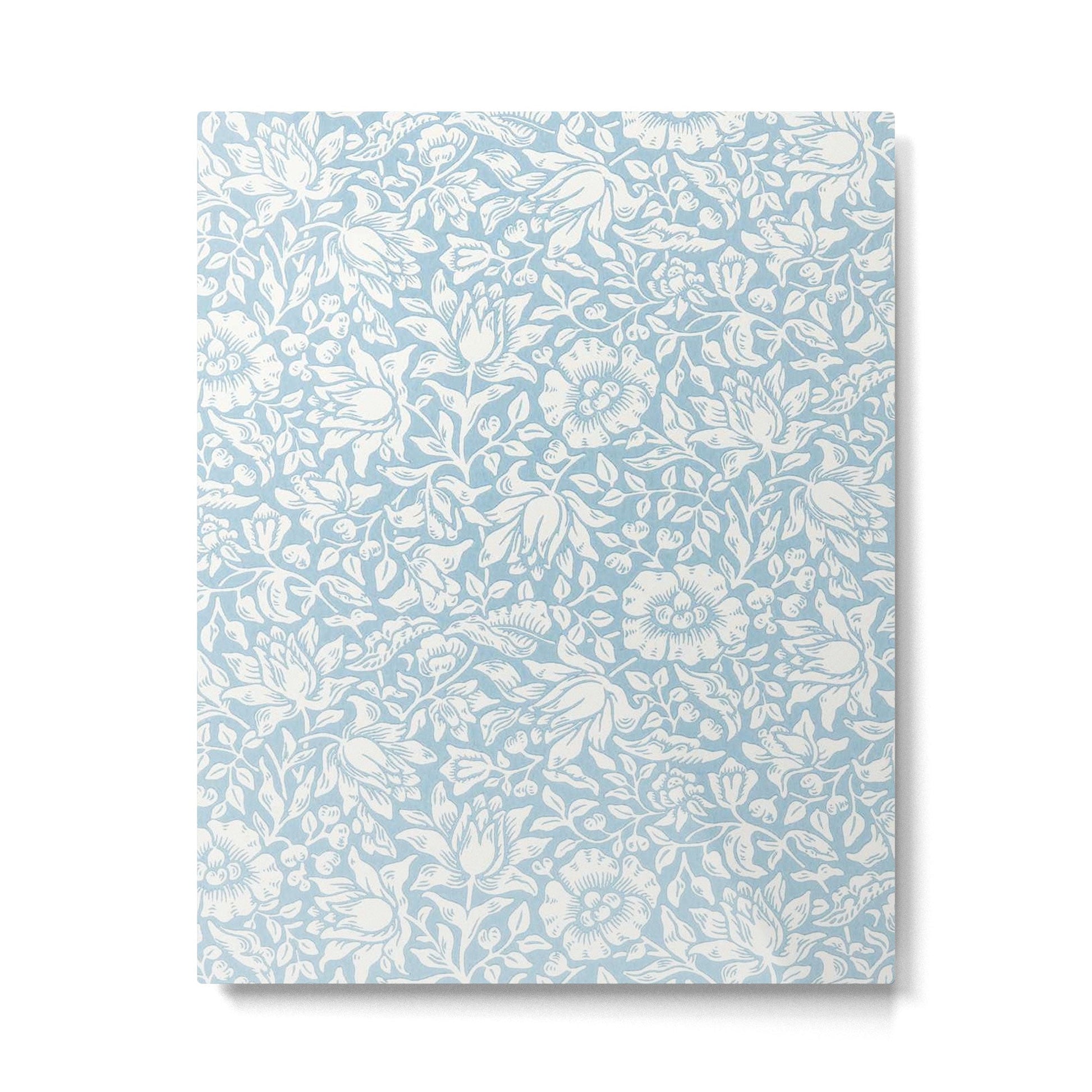 William Morris Vintage Mallow Powder Blue Metal Print | TeksDecor