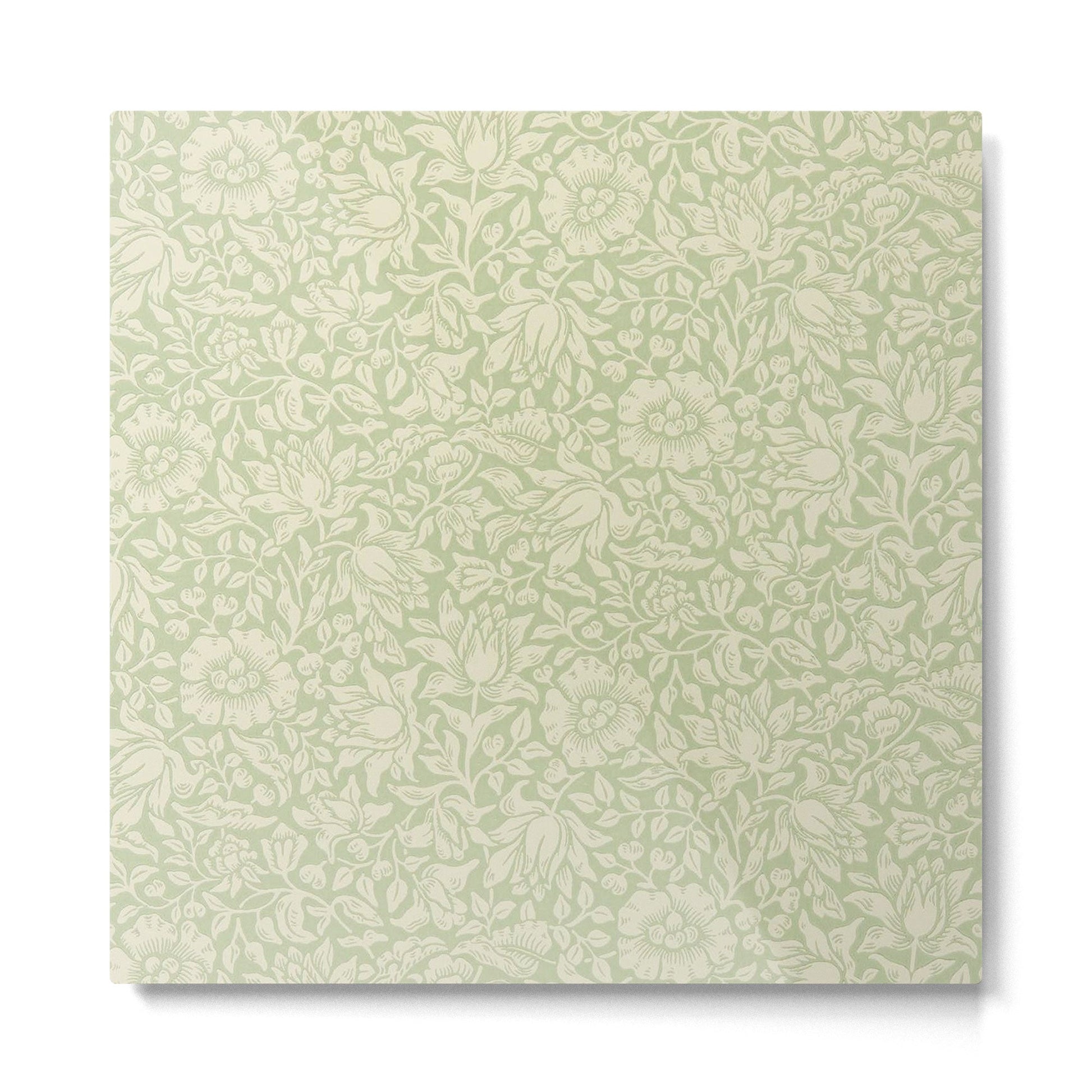 William Morris Vintage Mallow Apple Green Metal Print | TeksDecor