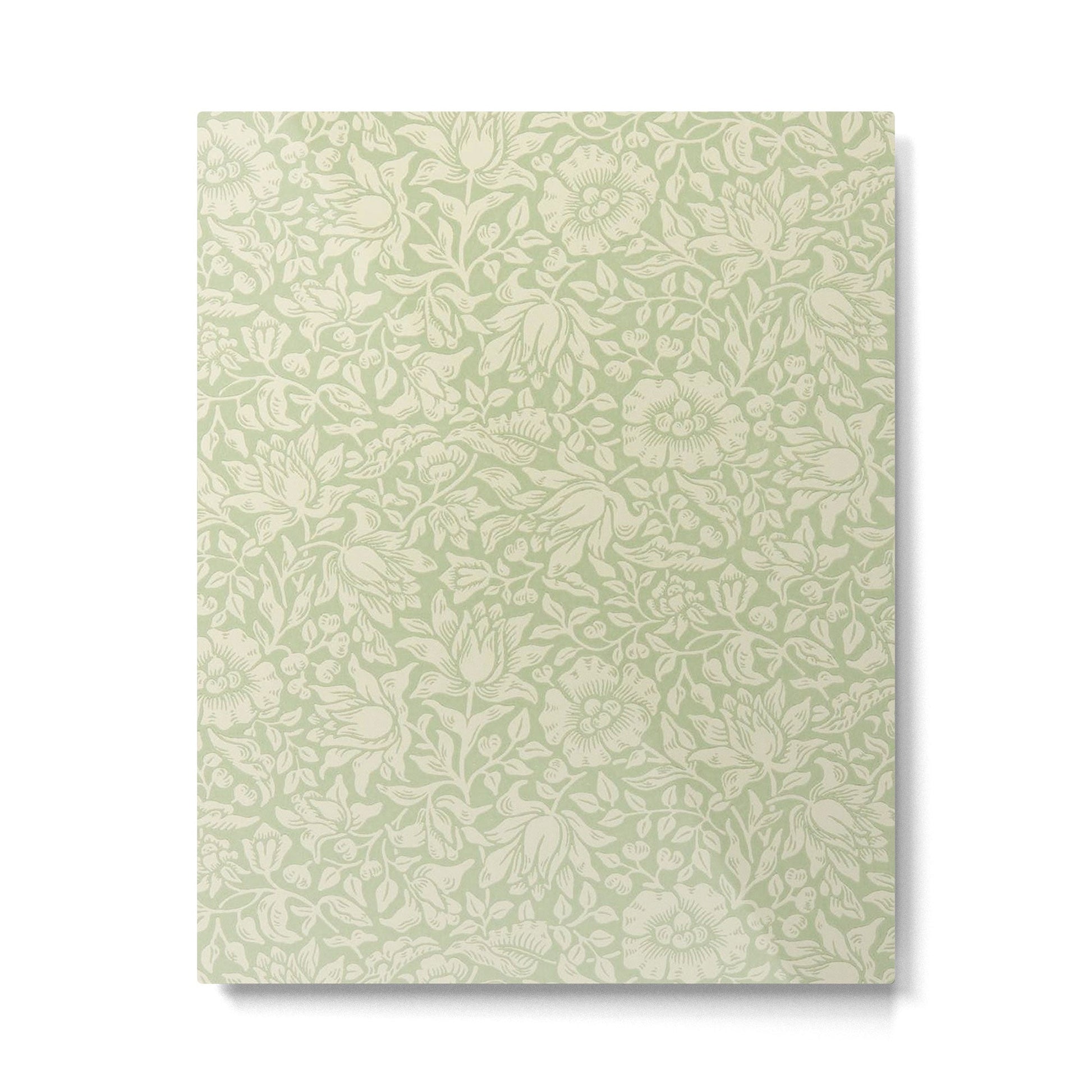 William Morris Vintage Mallow Apple Green Metal Print | TeksDecor