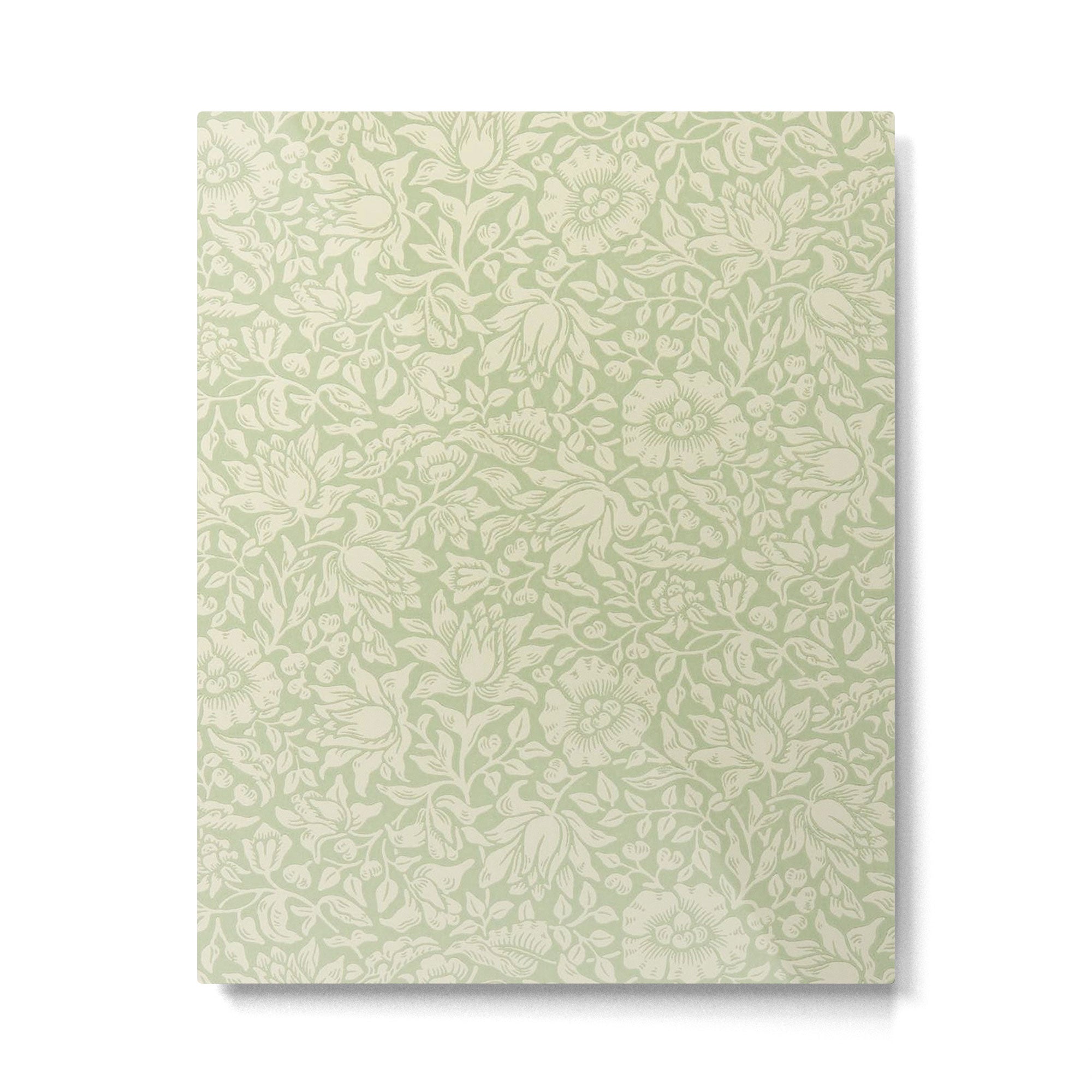 William Morris Vintage Mallow Apple Green Metal Print | TeksDecor