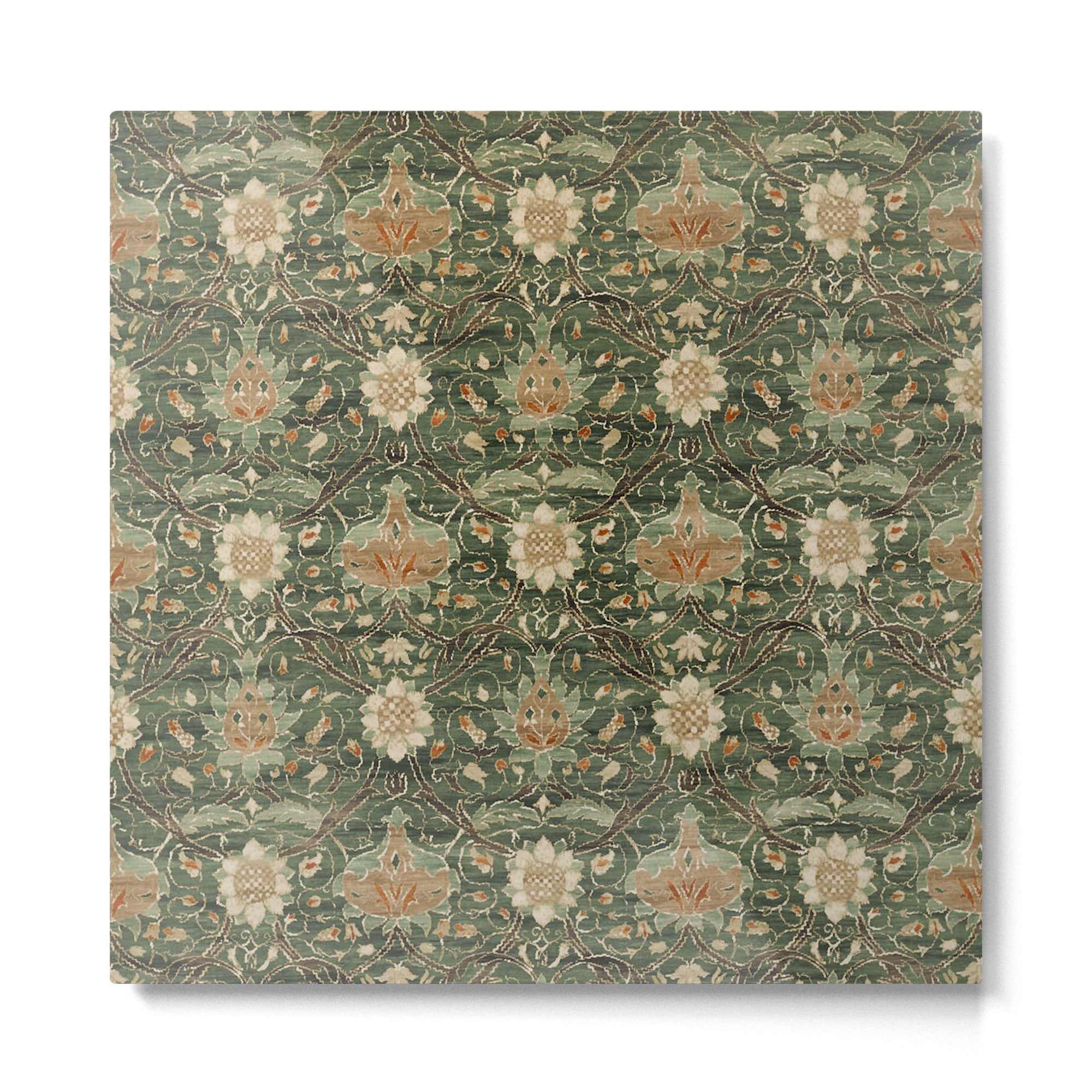 William Morris Vintage Montreal Forest Teal Metal Print | TeksDecor