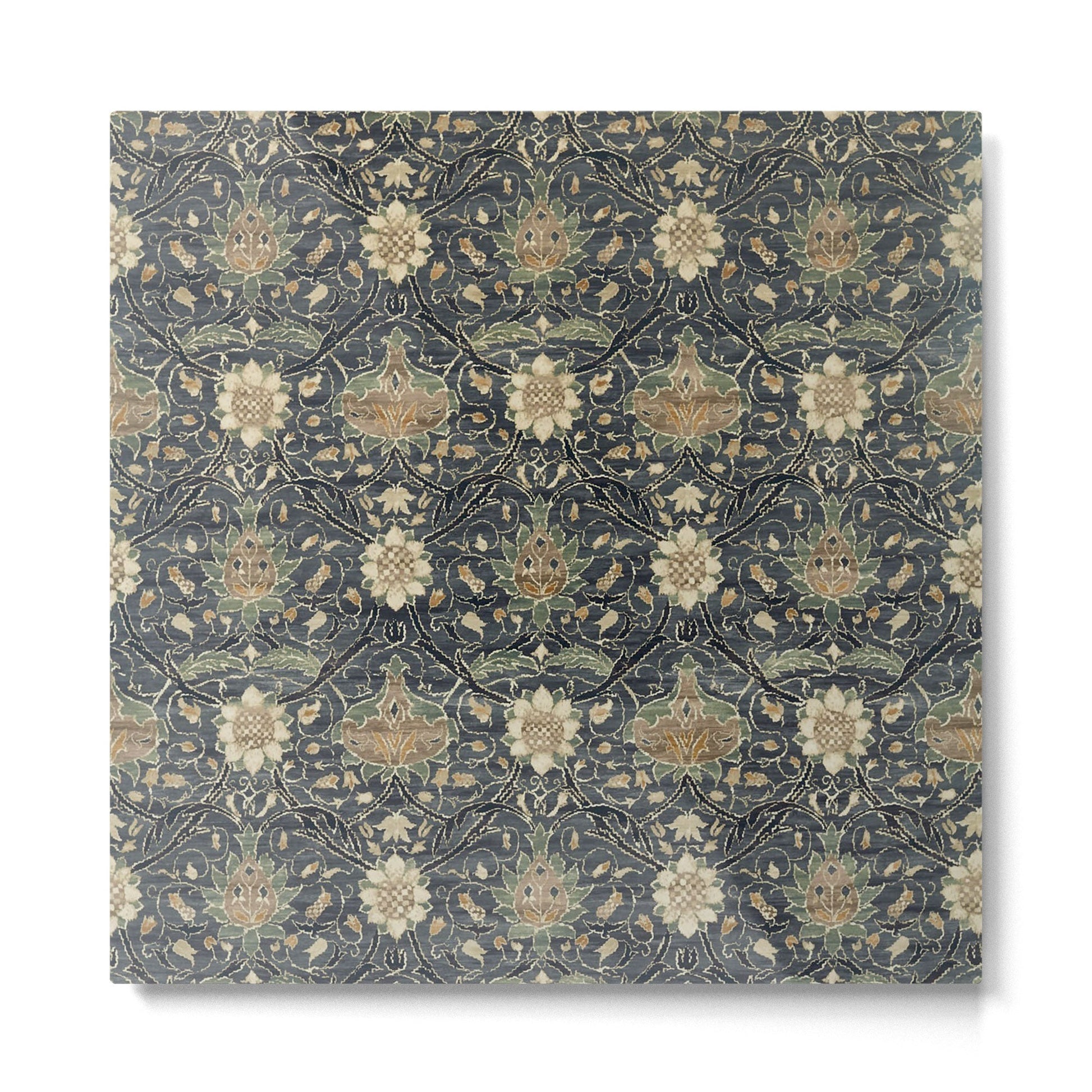 William Morris Vintage Montreal Indigo Slate Metal Print | TeksDecor