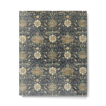 William Morris Vintage Montreal Indigo Slate Metal Print | TeksDecor