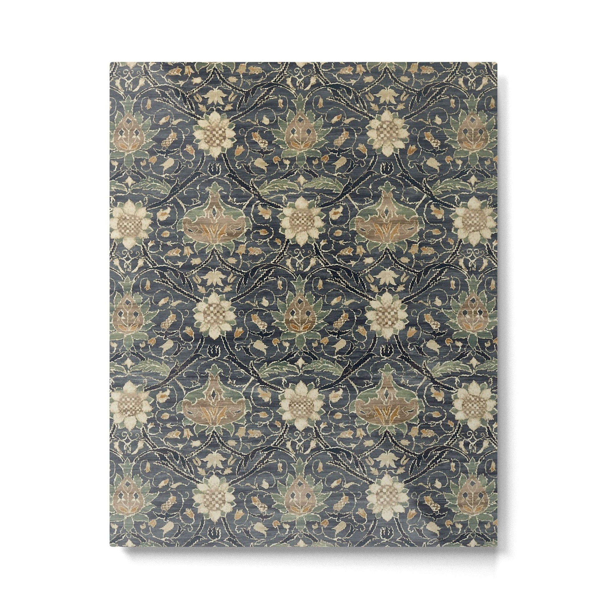 William Morris Vintage Montreal Indigo Slate Metal Print | TeksDecor